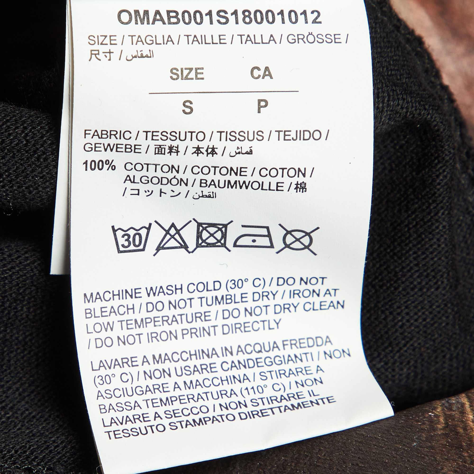 Off - White Black Mona Lisa Print Cotton Long Sleeve T - Shirt