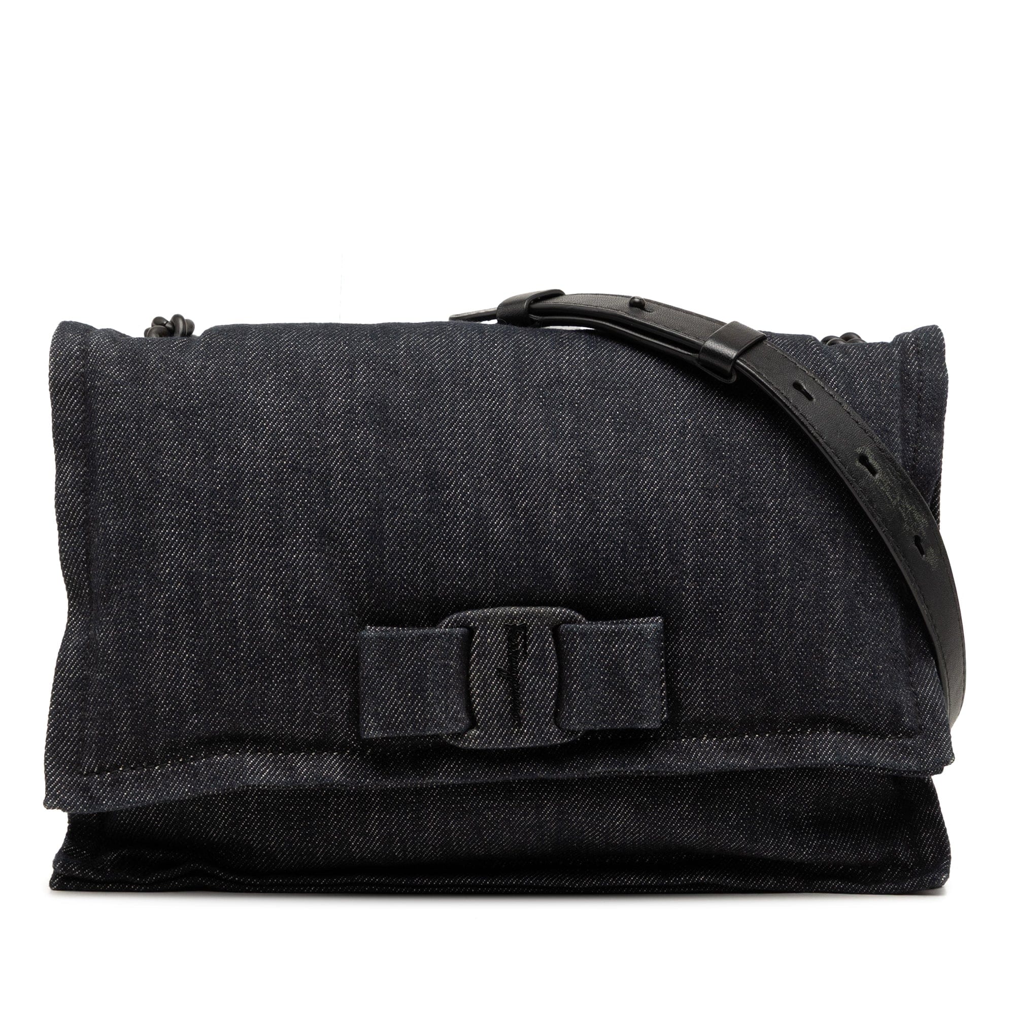 Ferragamo Small Denim Viva Bow Shoulder Bag