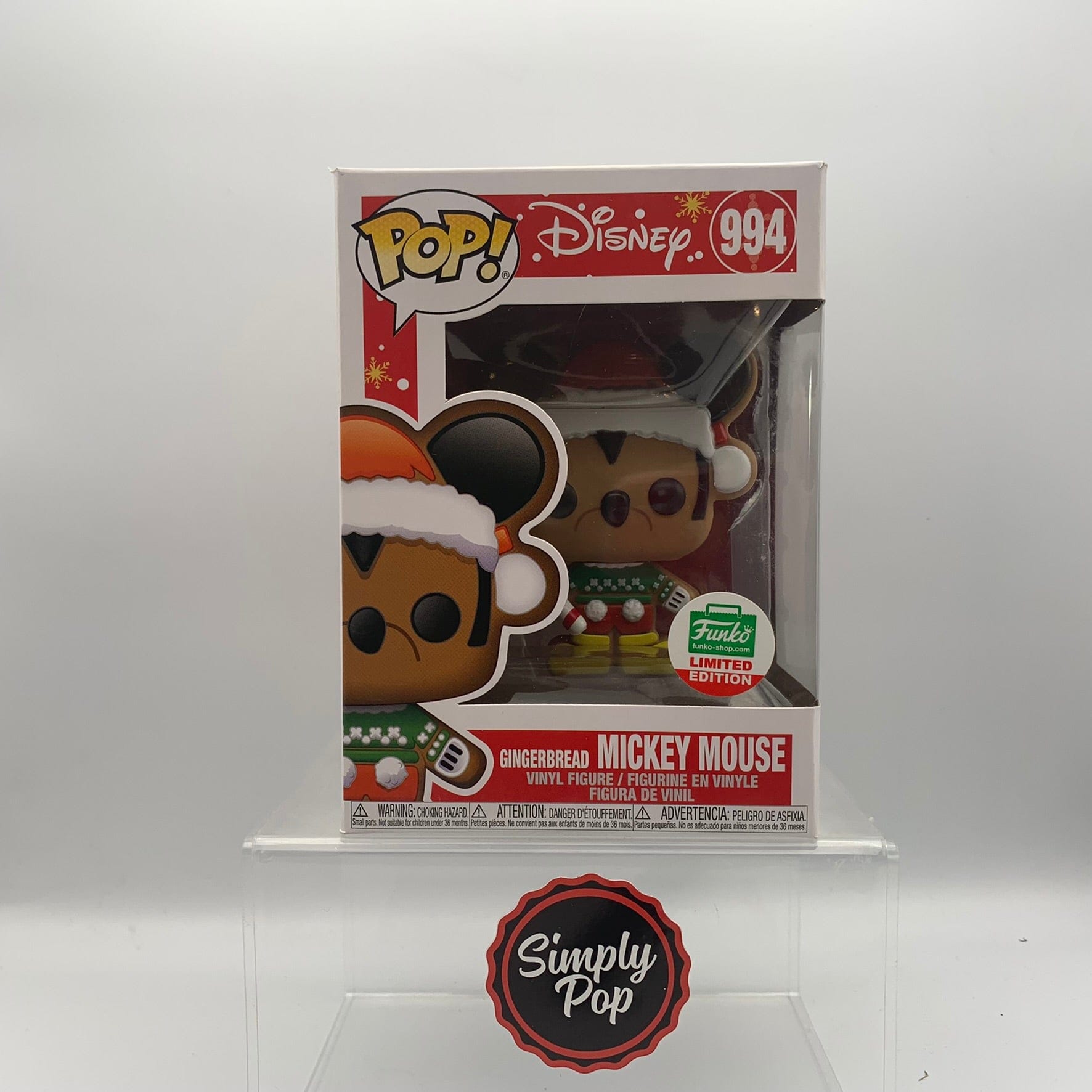 Funko Pop Gingerbread Mickey Mouse #994 Disney Shop Exclusive Limited Edition