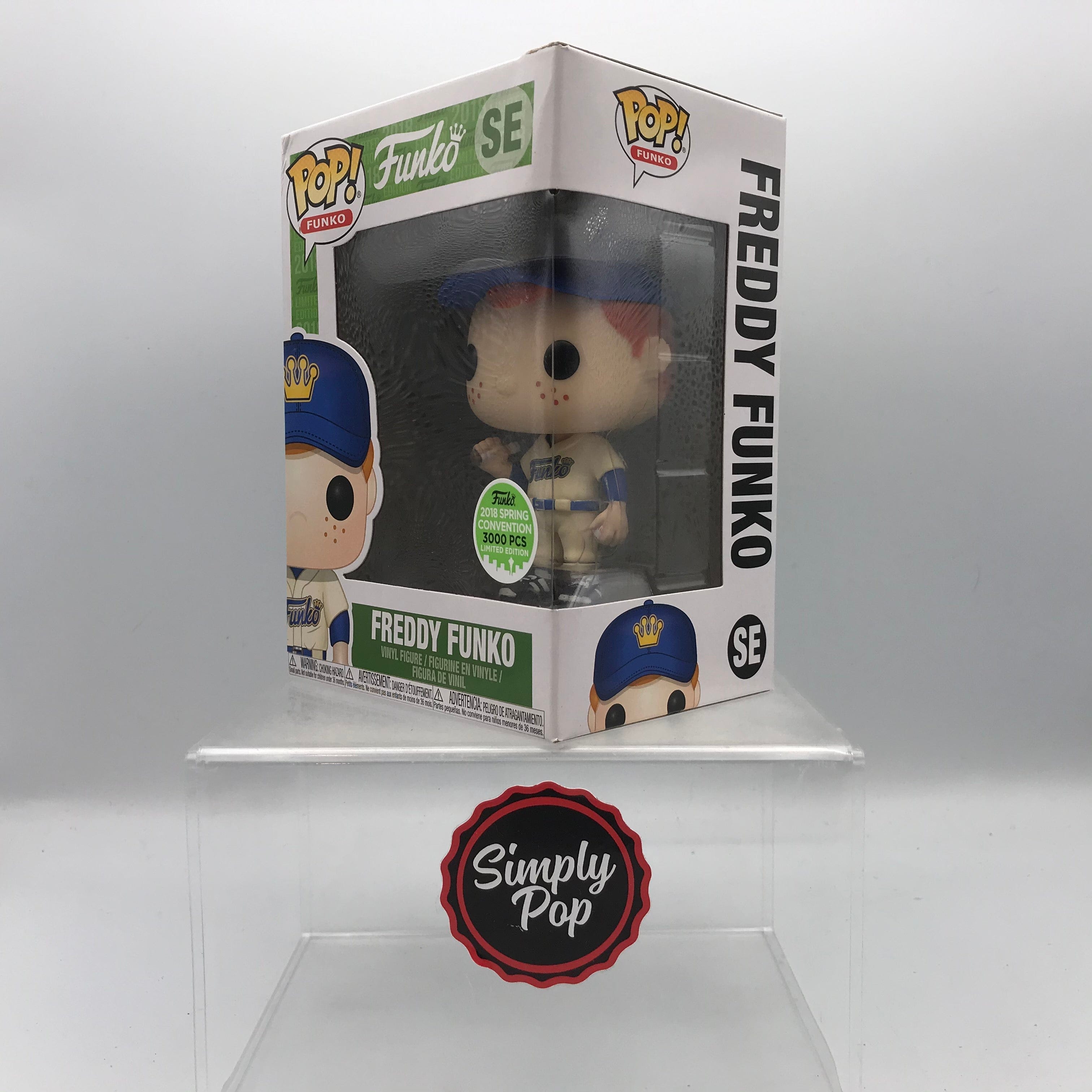 Funko Pop Freddy Funko Baseball Alternate Uniform SE 3000 PCS 2018 ECCC Spring Convention