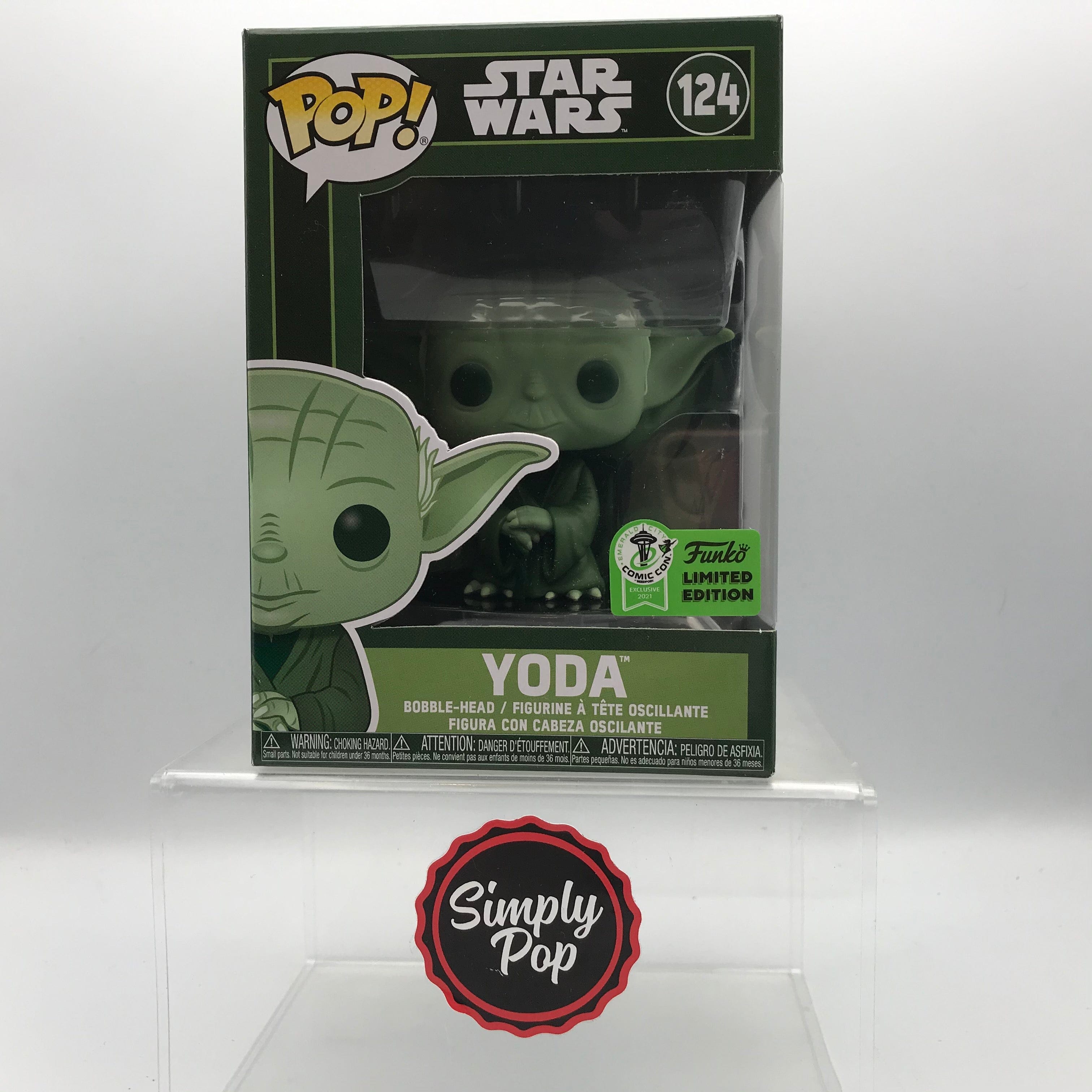 Funko Pop Yoda Military Green #124 2021 ECCC Spring Convention Official Sticker Star Wars