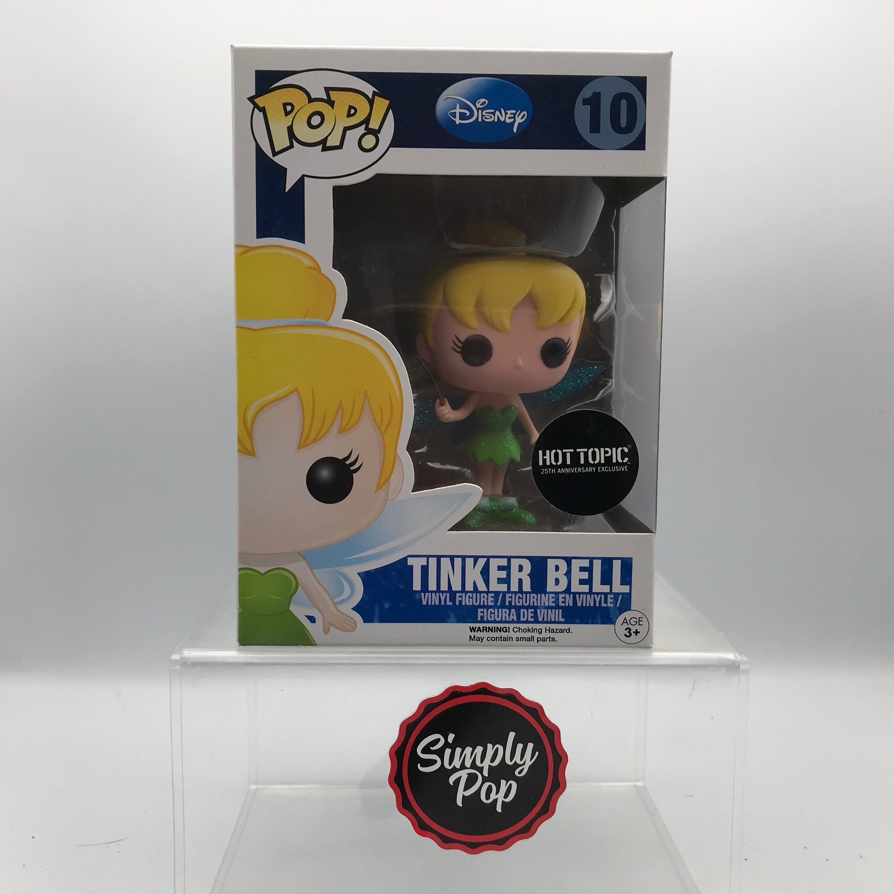 Funko Pop Tinker Bell #10 Glitter Hot Topic 25th Anniversary Exclusive Disney Peter Pan