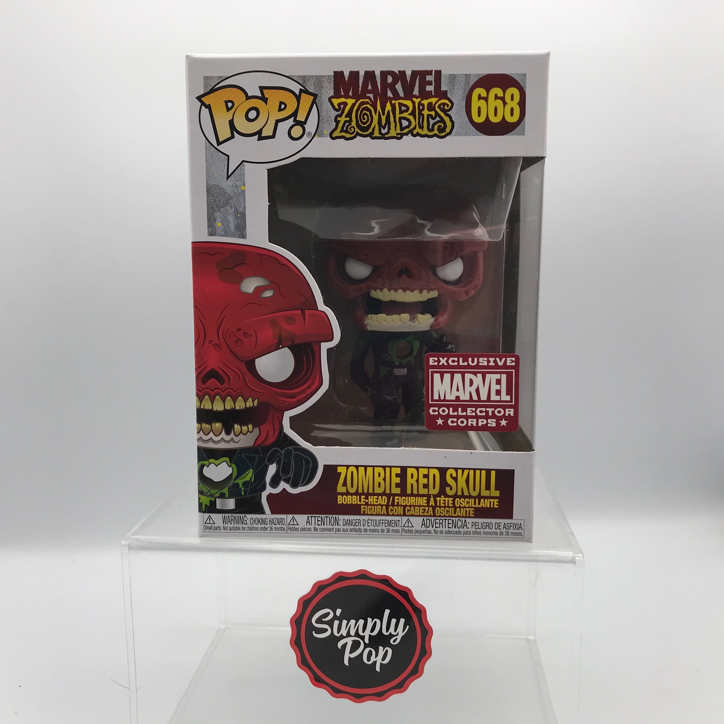 Funko Pop Zombie Red Skull #668 Marvel Zombies Collector Corps Exclusive
