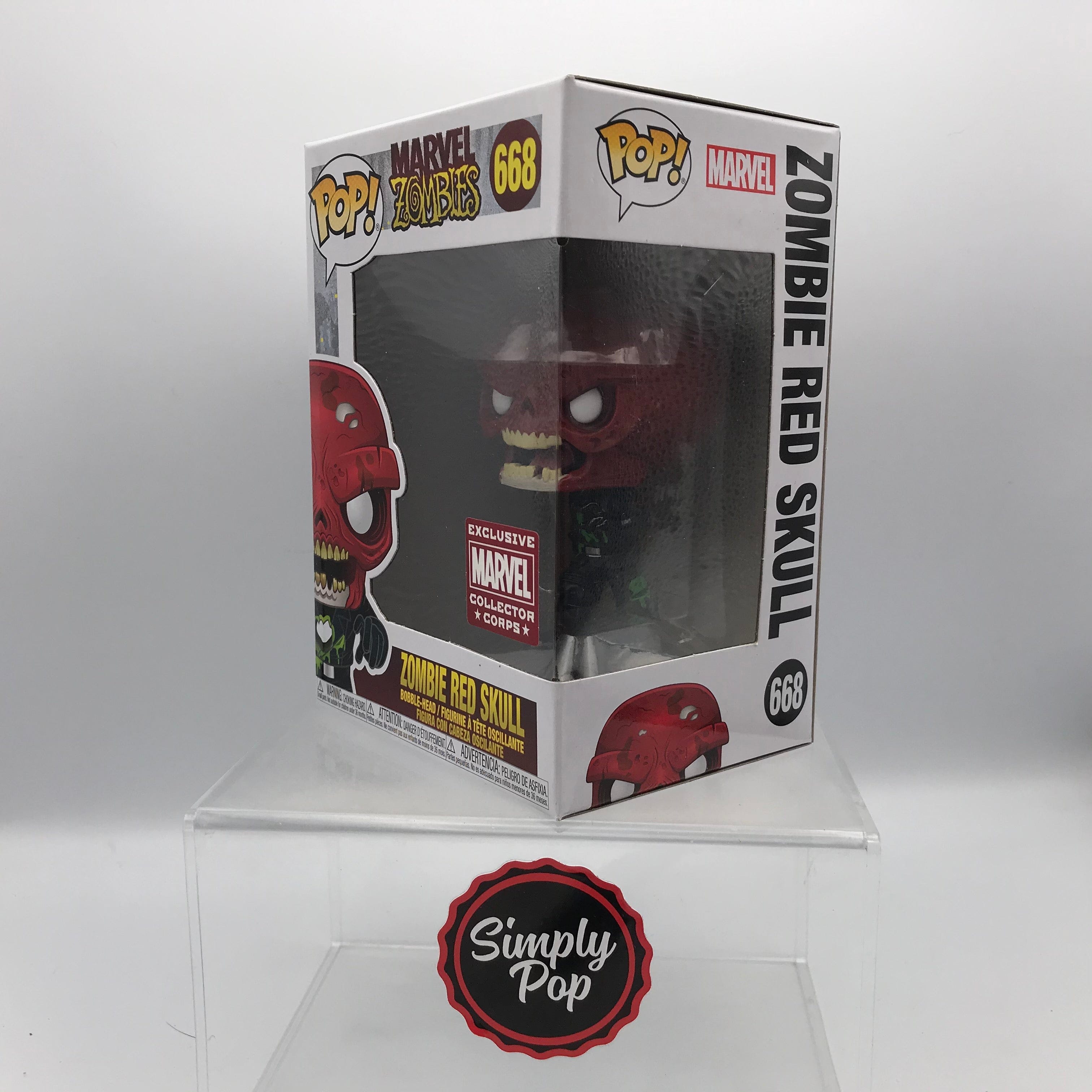 Funko Pop Zombie Red Skull #668 Marvel Zombies Collector Corps Exclusive