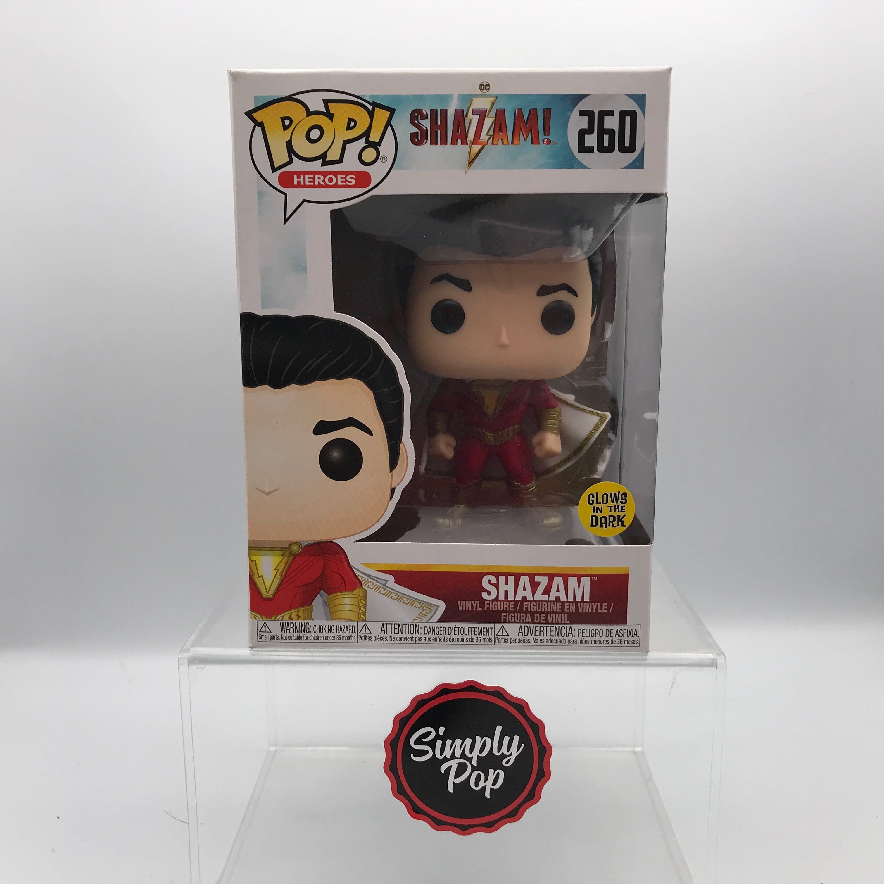 Funko Pop Shazam #260 Vaulted Glows In The Dark DC Super Heroes