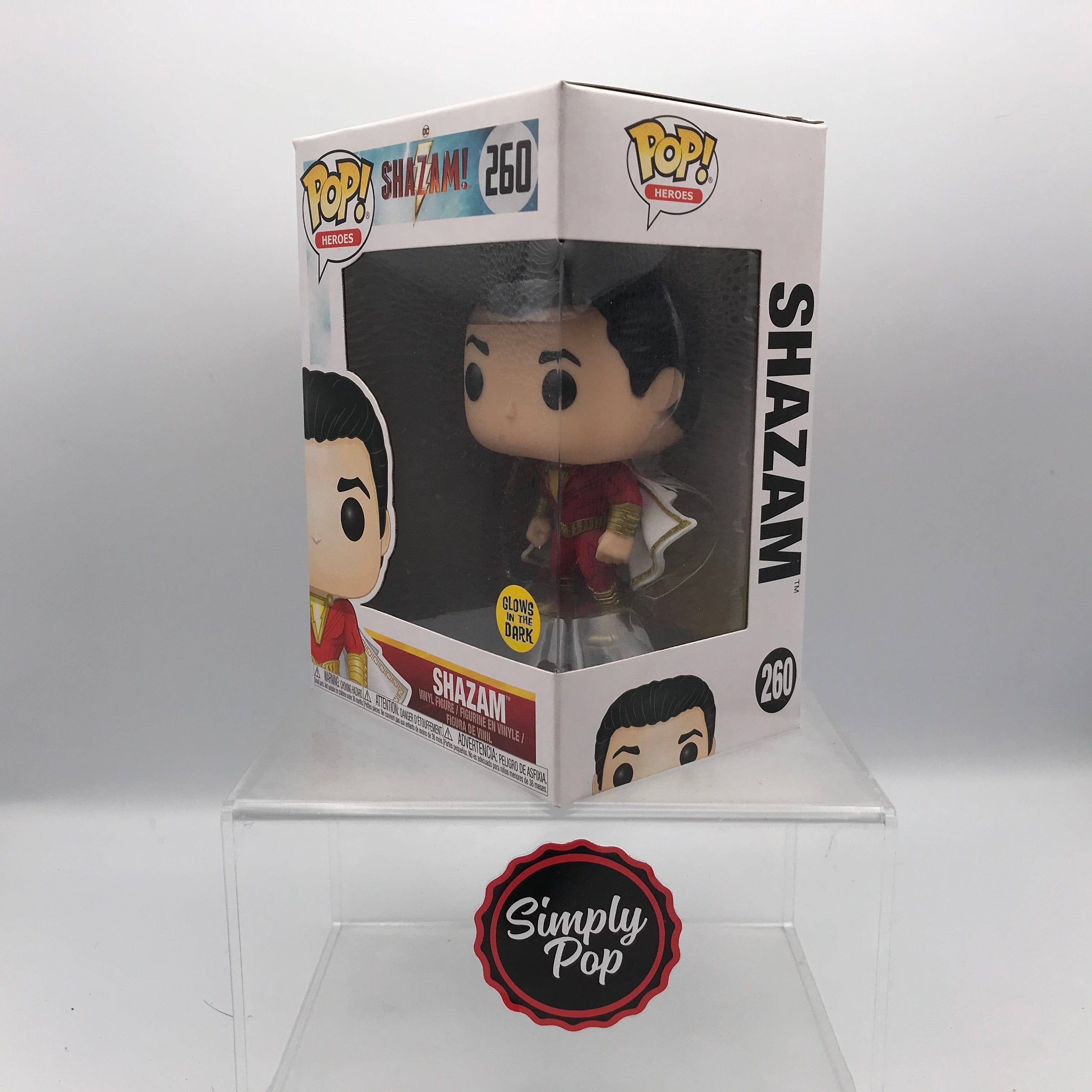 Funko Pop Shazam #260 Vaulted Glows In The Dark DC Super Heroes