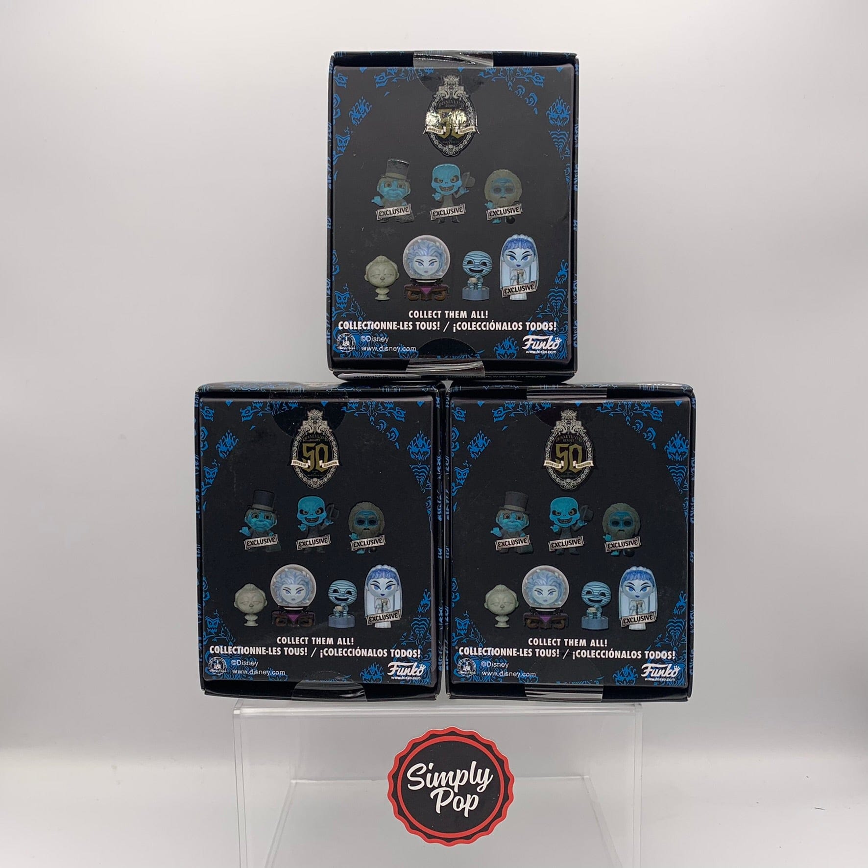 Funko Pop Mini Figures Disney The Haunted Mansion Exclusives Gus Ezra Phineas Clear Glow