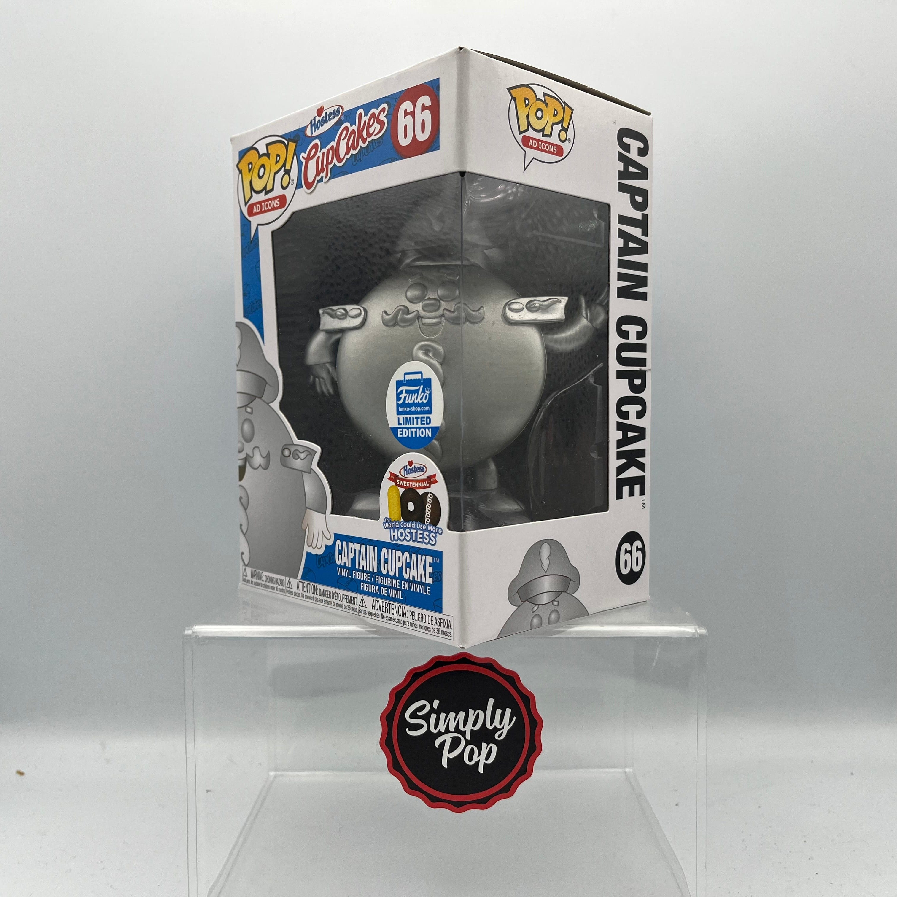 Funko Pop Captain Cupcake Platinum #66 Ad Icons Shop Exclusive