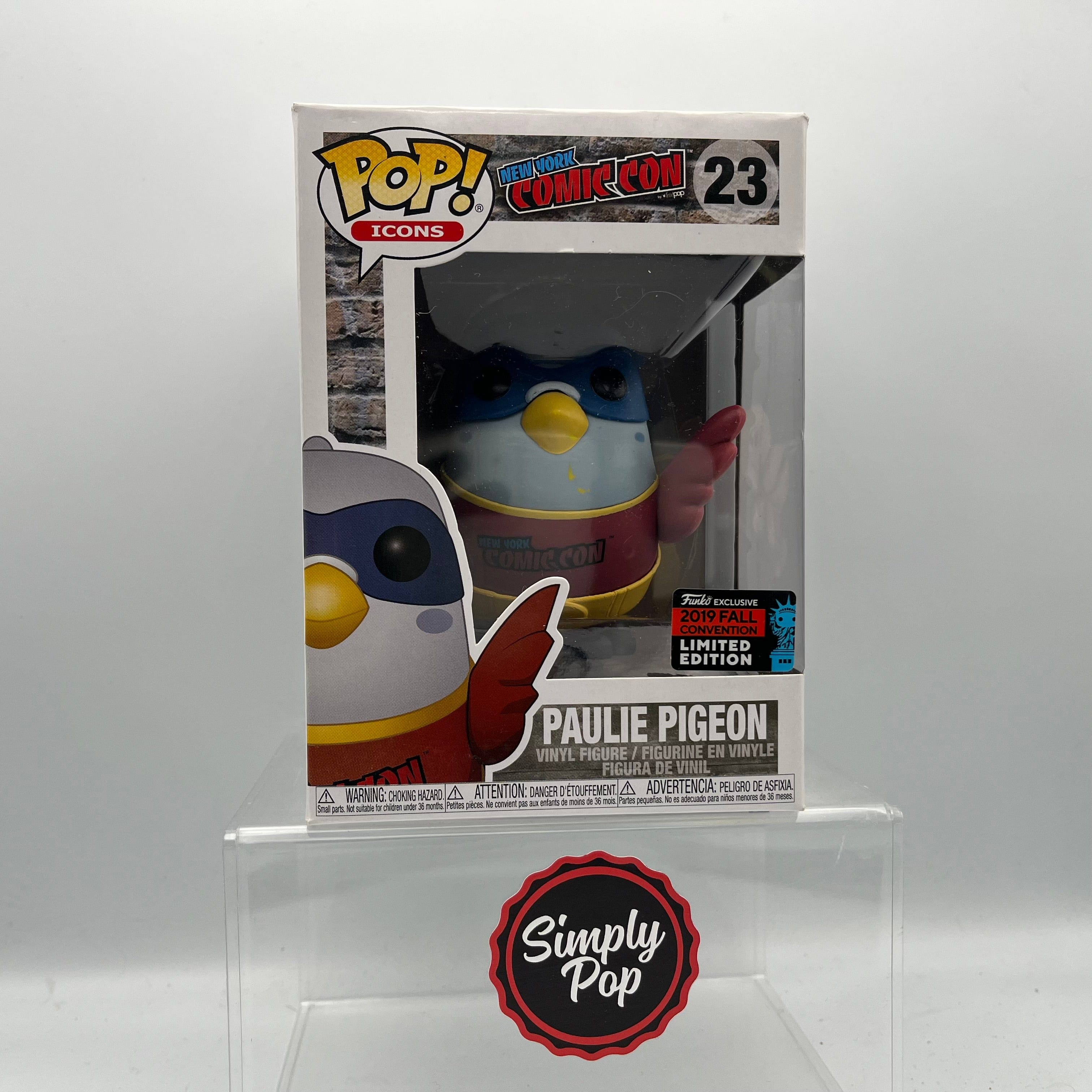 Funko Pop Paulie Pigeon Red & Yellow #23 2019 NYCC Fall Convention Exclusive Limited Edition