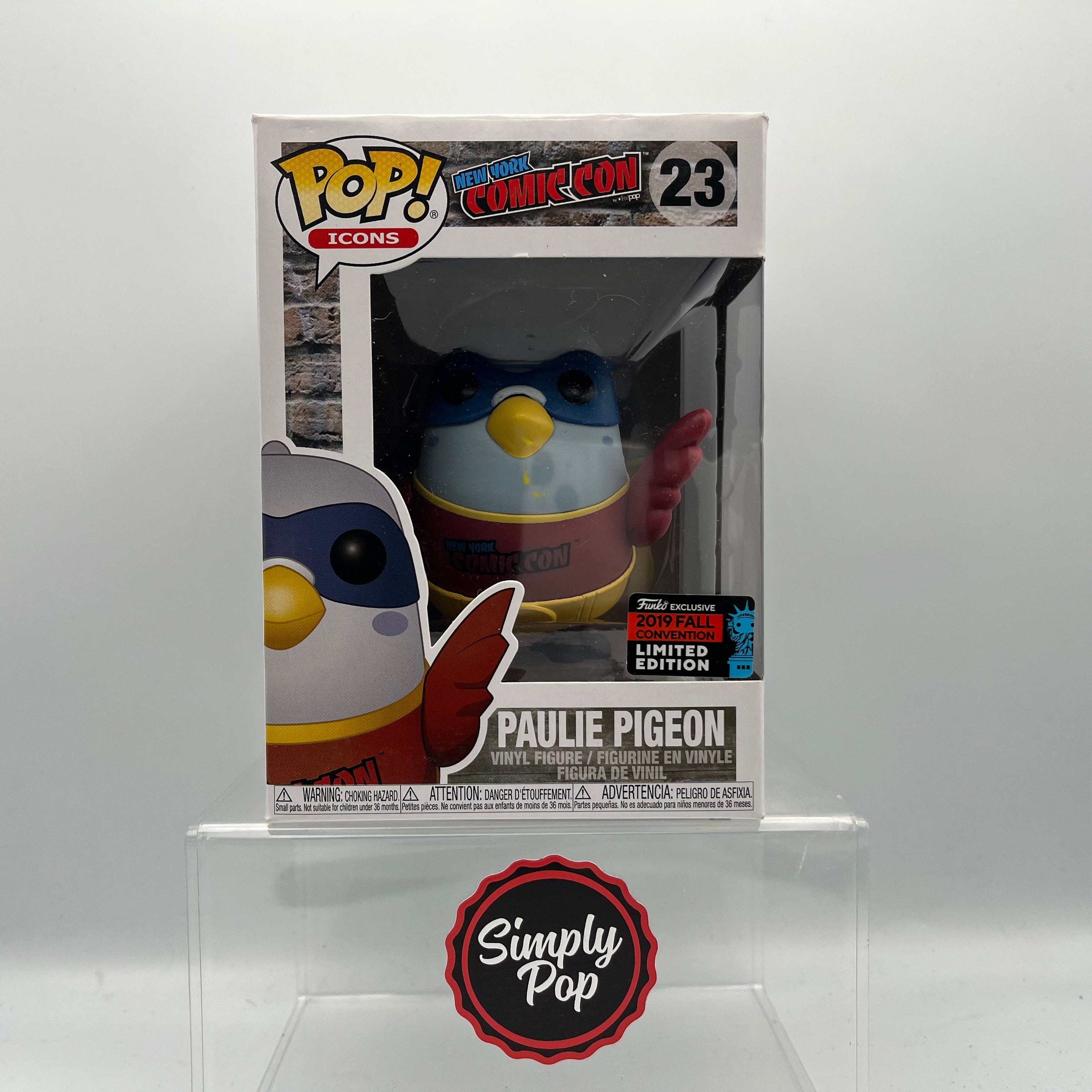 Funko Pop Paulie Pigeon Red & Yellow #23 2019 NYCC Fall Convention Exclusive Limited Edition