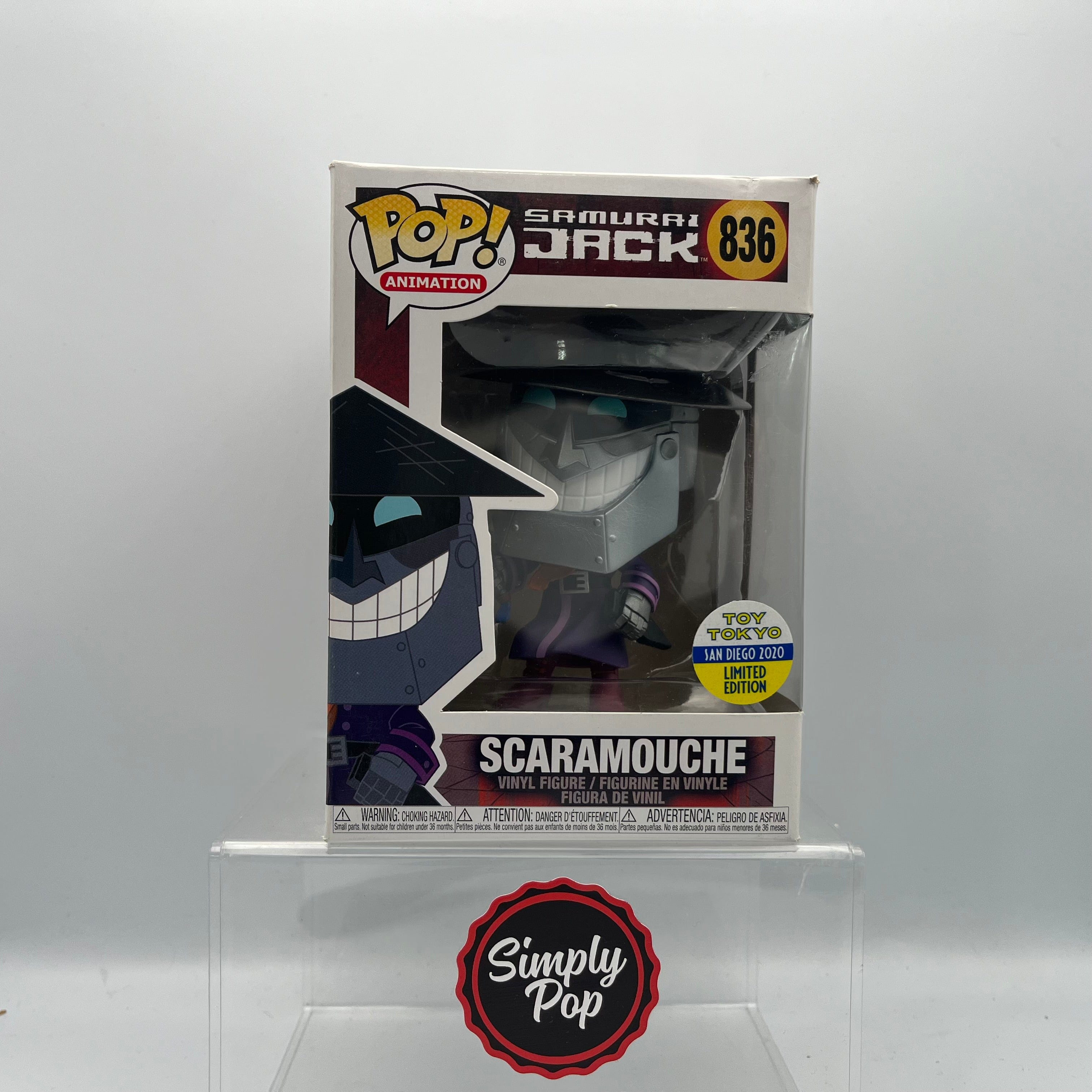 Funko Pop Scaramouche #836 Samurai Jack Animation Toy Tokyo 2020 SDCC Limited Edition