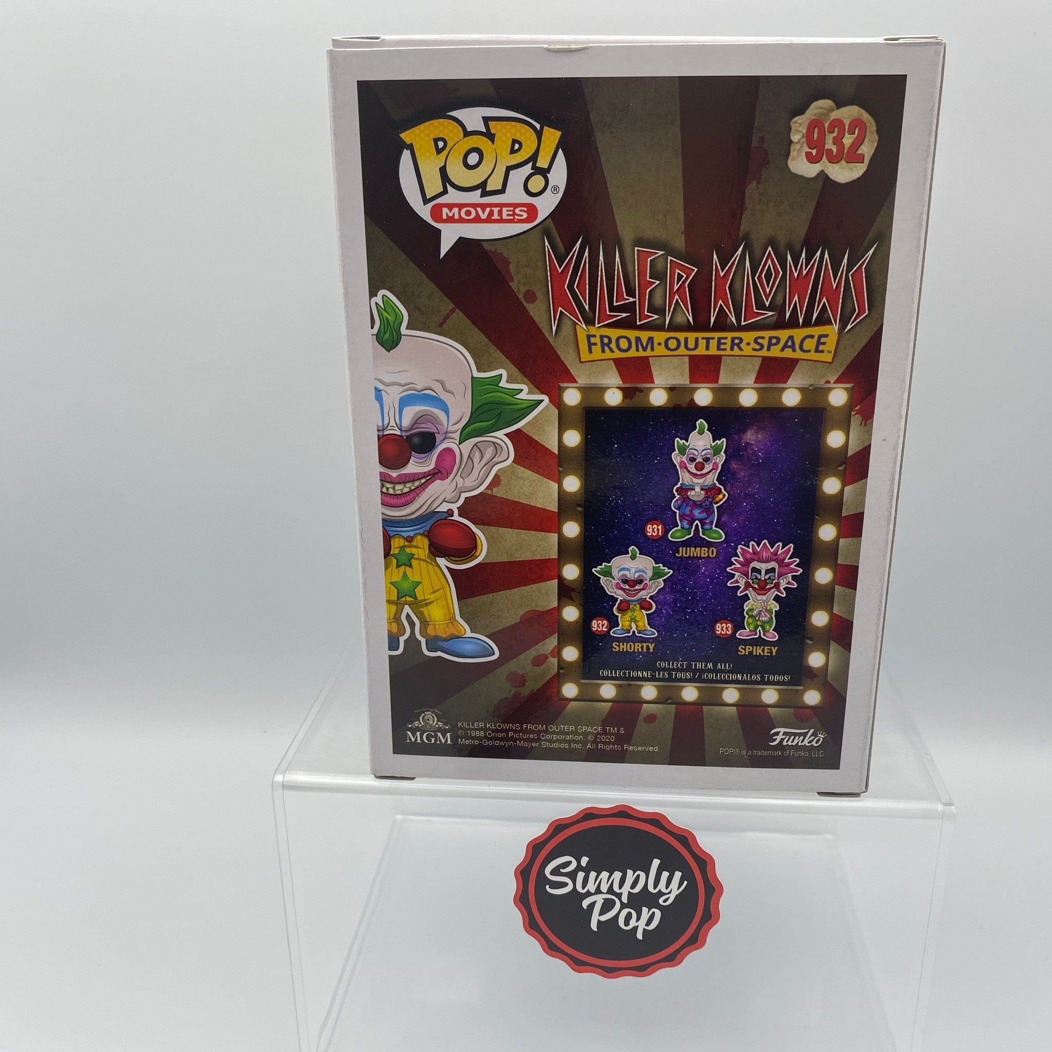 Funko Pop Shorty #932 Killer Klowns From Outter - Space