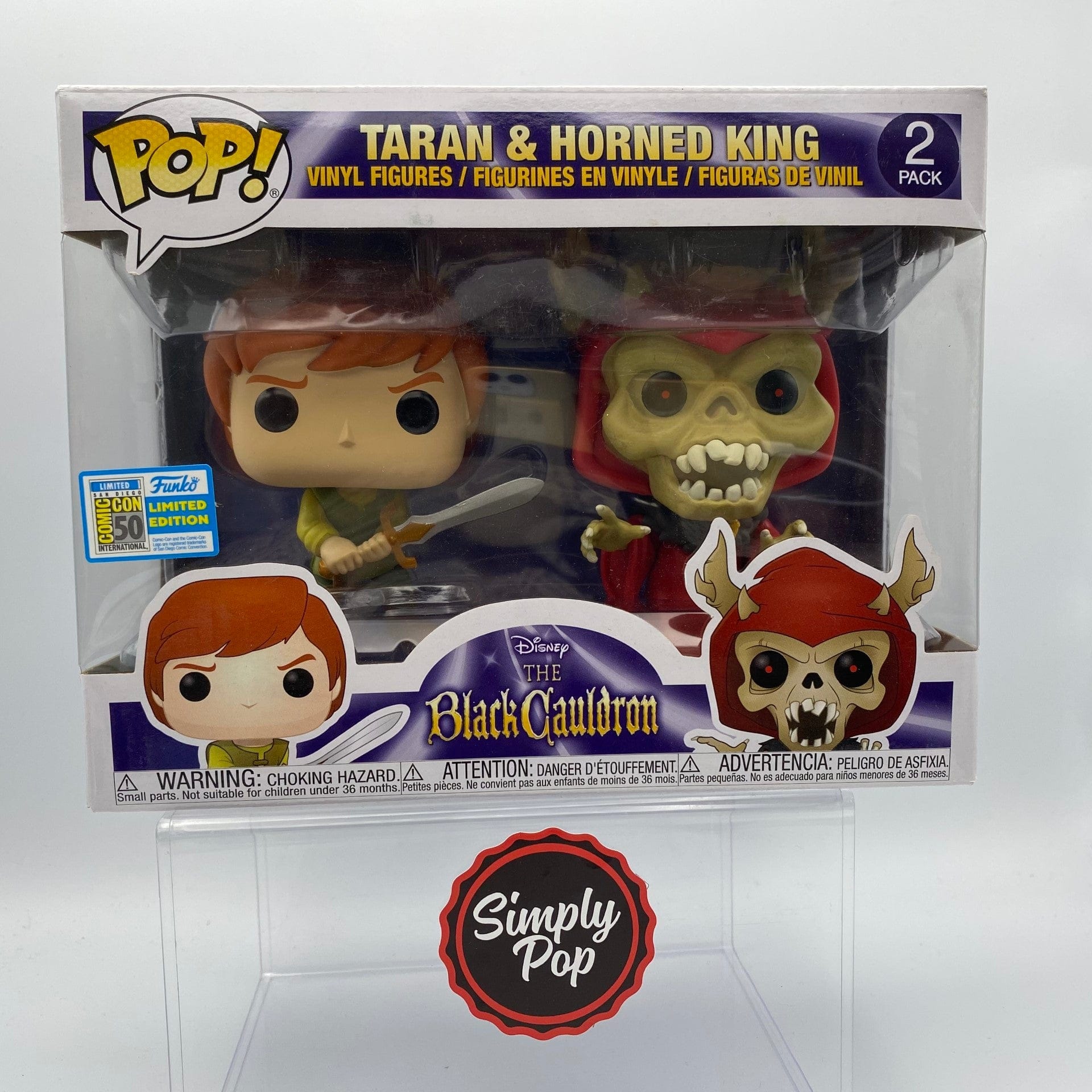 Funko Pop Taran & Horned King 2 - Pack Disney The Black Cauldron 2019 Official Con Sticker