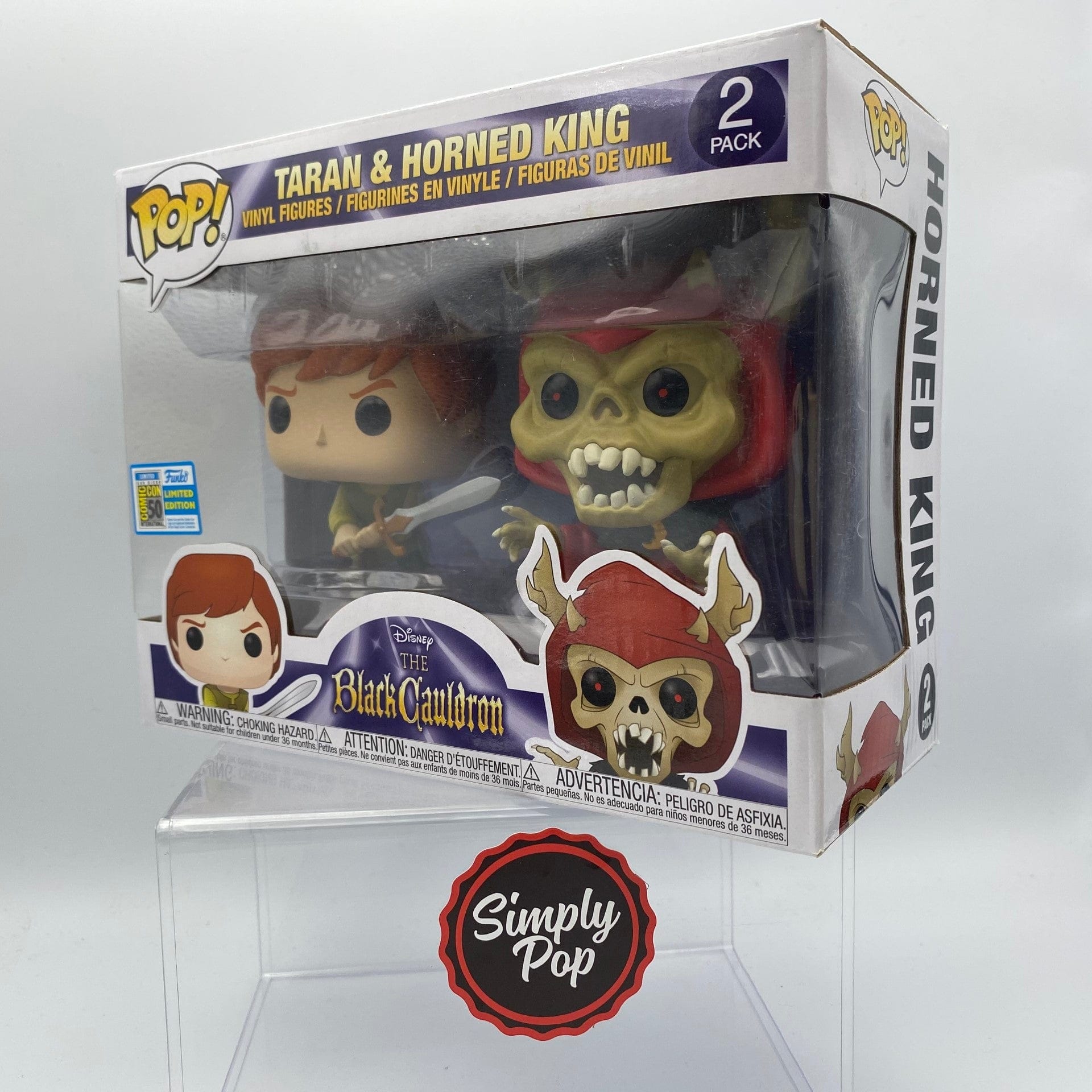Funko Pop Taran & Horned King 2 - Pack Disney The Black Cauldron 2019 Official Con Sticker