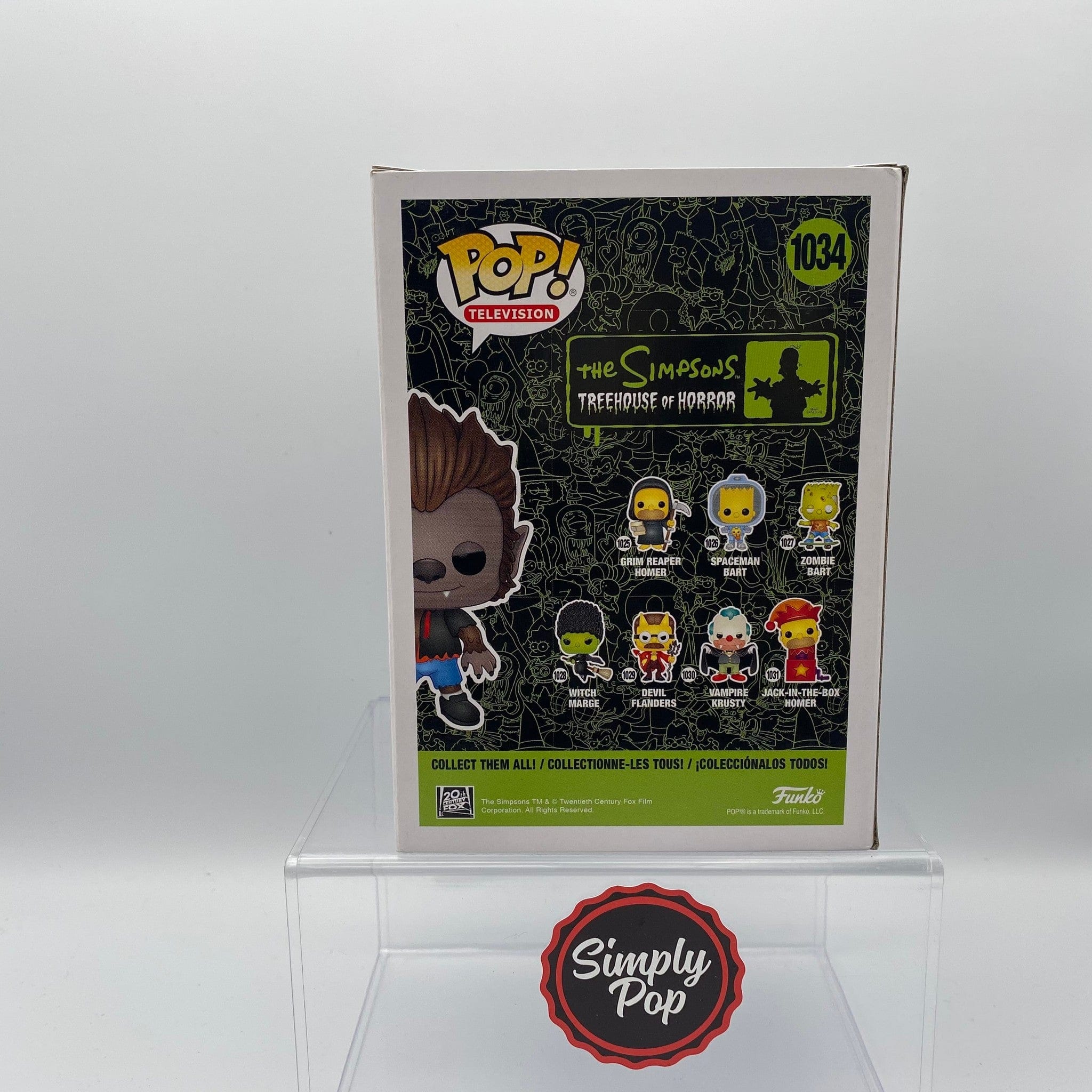 Funko Pop Werewolf Bart #1034 The Simpsons Treehouse Of Horror 2020 Fall Convention Exclusive