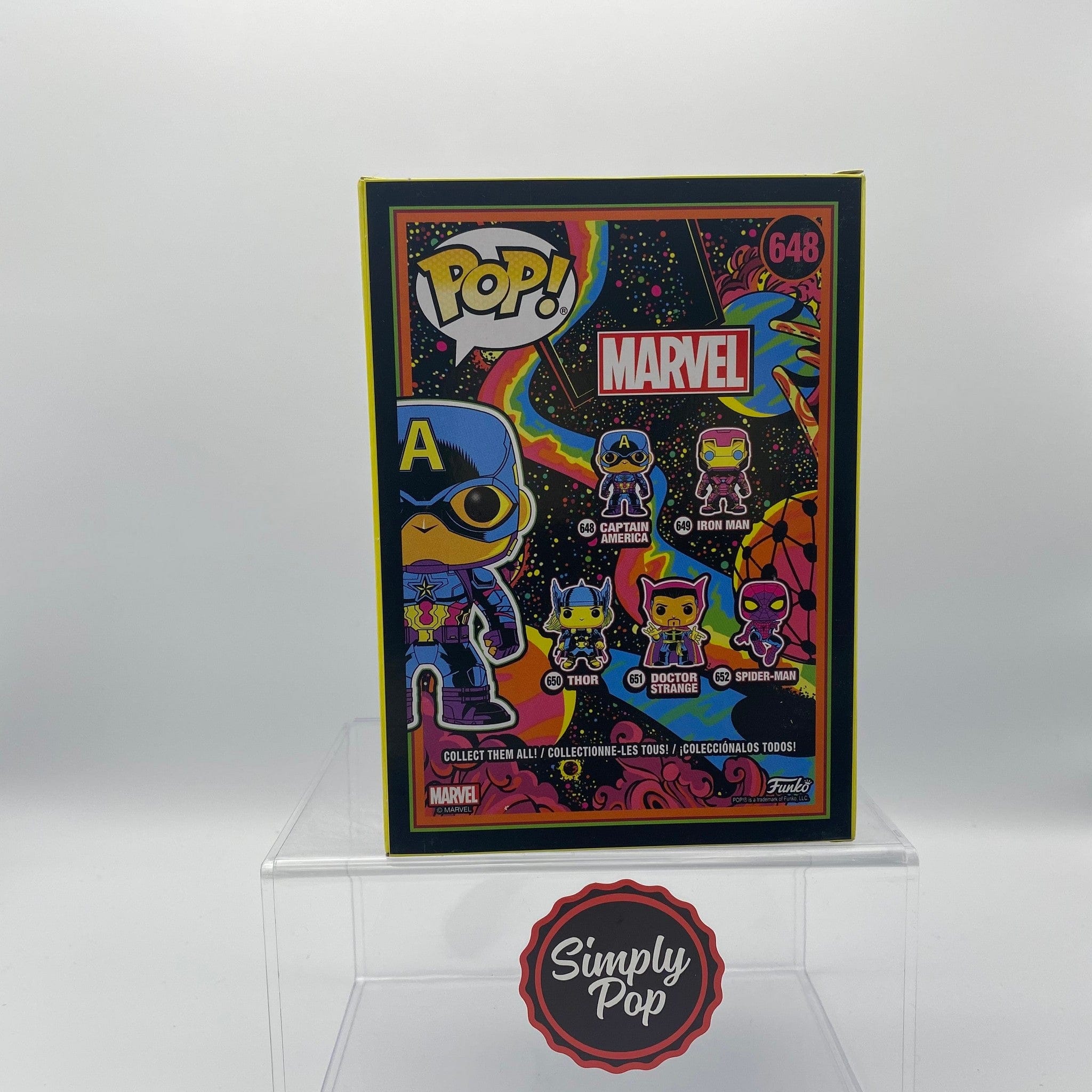 Funko Pop Captain America (Black Light) #648 Marvel Target Exclusive