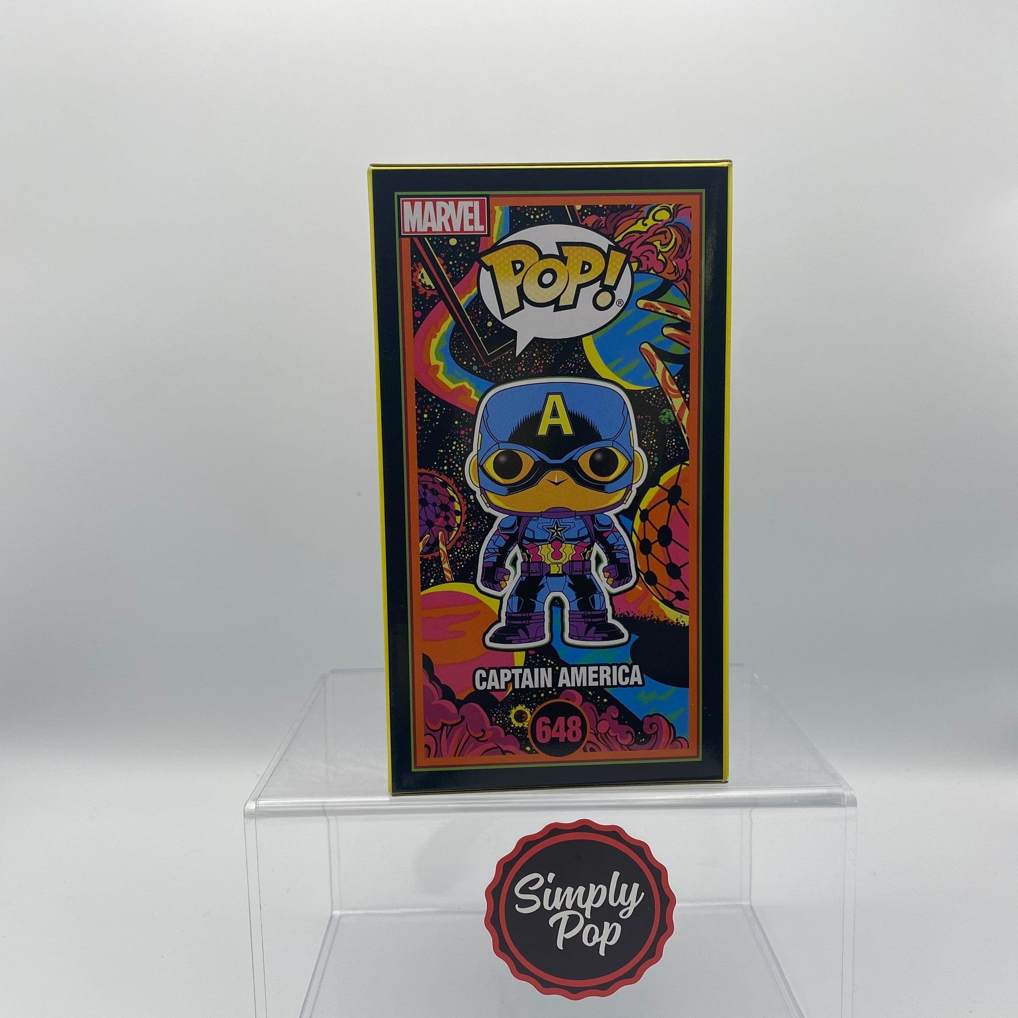 Funko Pop Captain America (Black Light) #648 Marvel Target Exclusive
