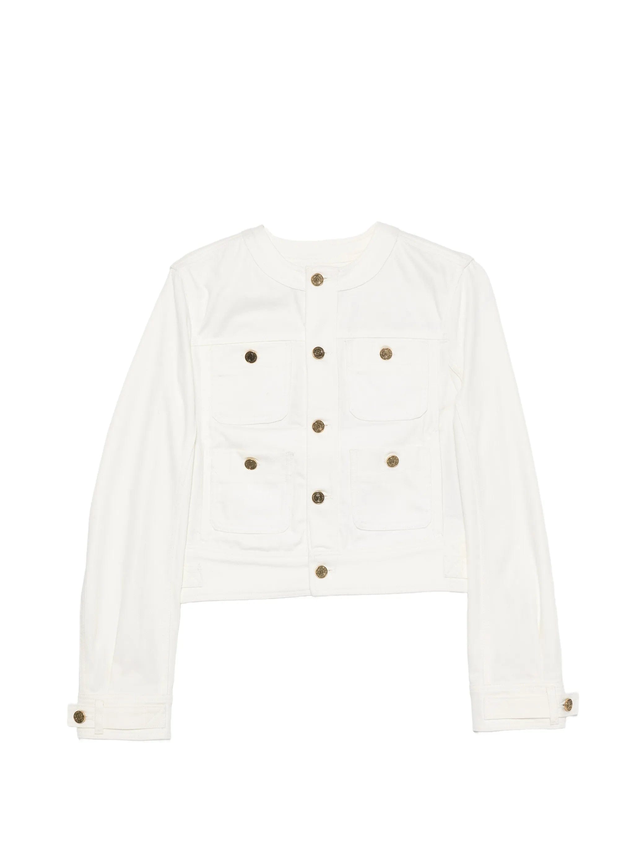 Balmain patch - pocket denim jacket