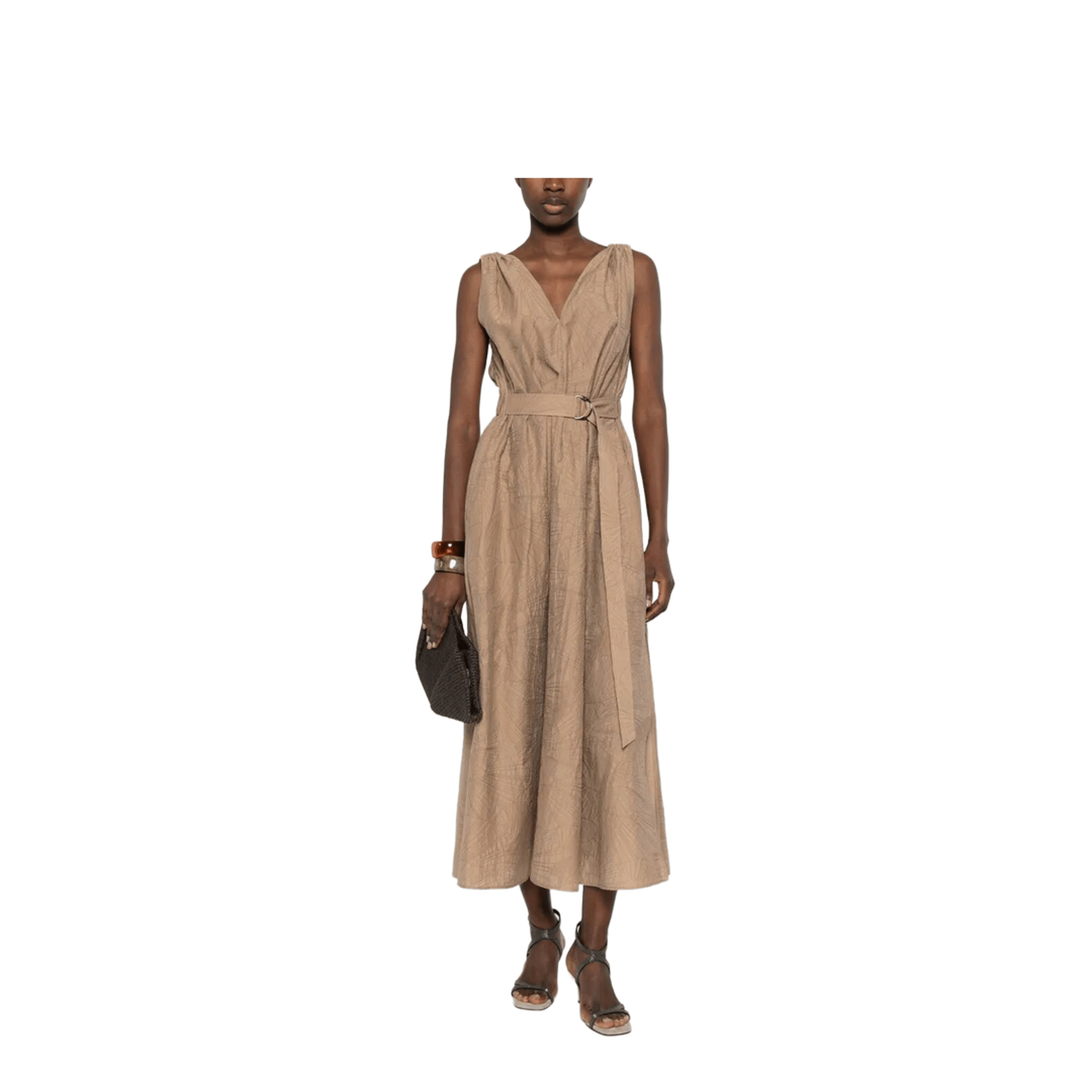 Brunello Cucinelli Midi Dress With Floral Motif