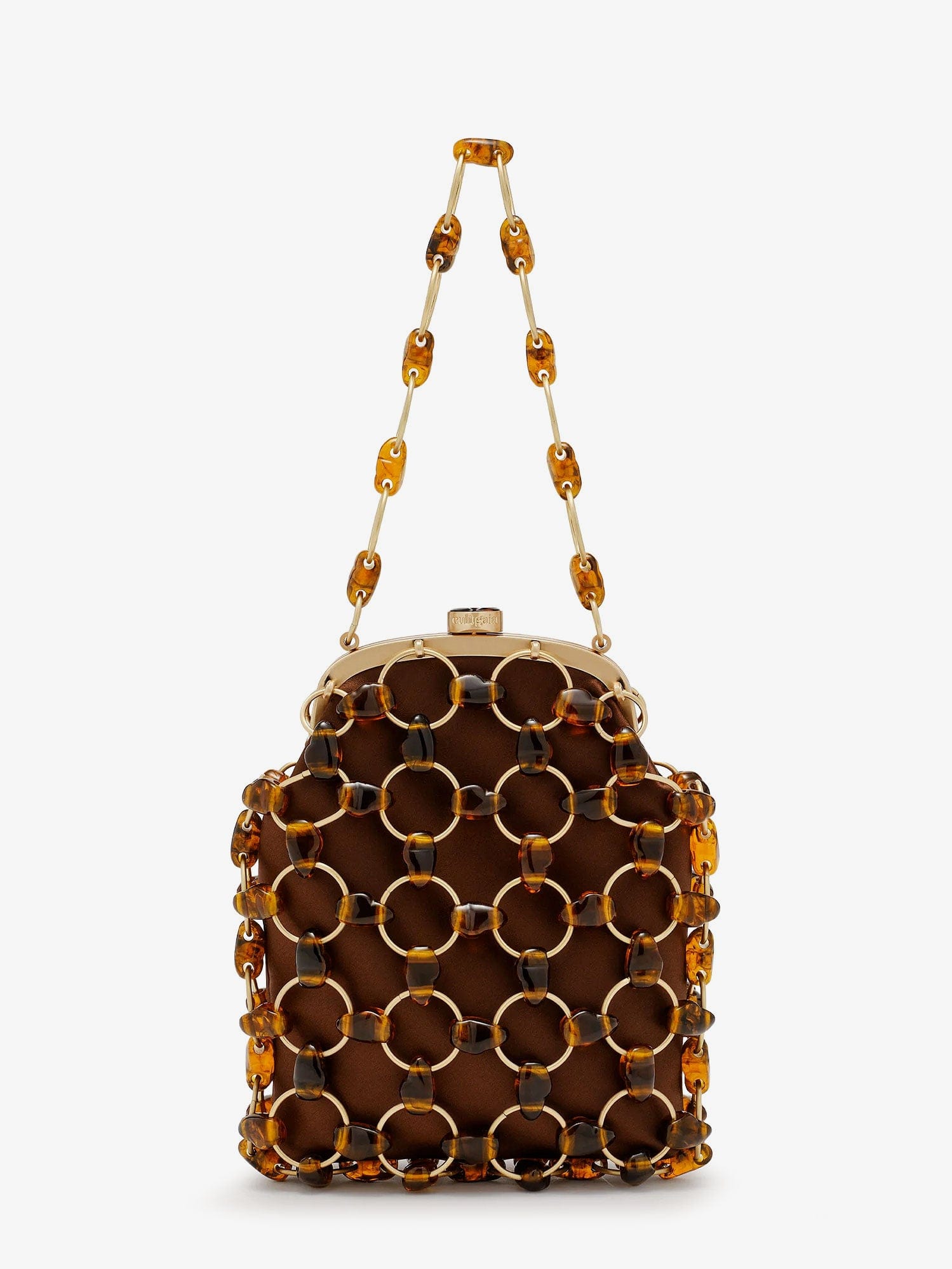 CULT GAIA Brielle Wristlet leather handbag with all - over pearl detail