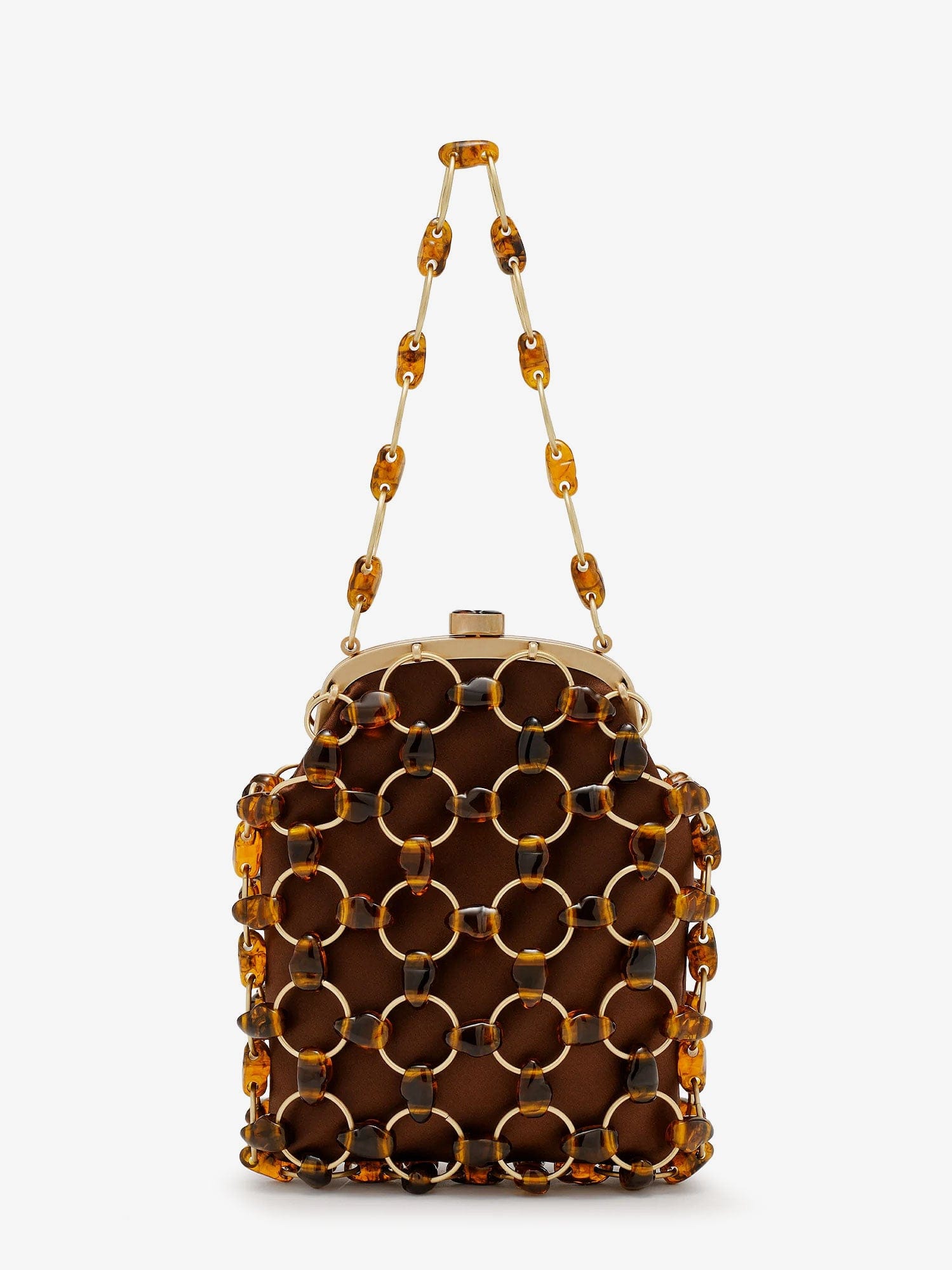 CULT GAIA Brielle Wristlet leather handbag with all - over pearl detail