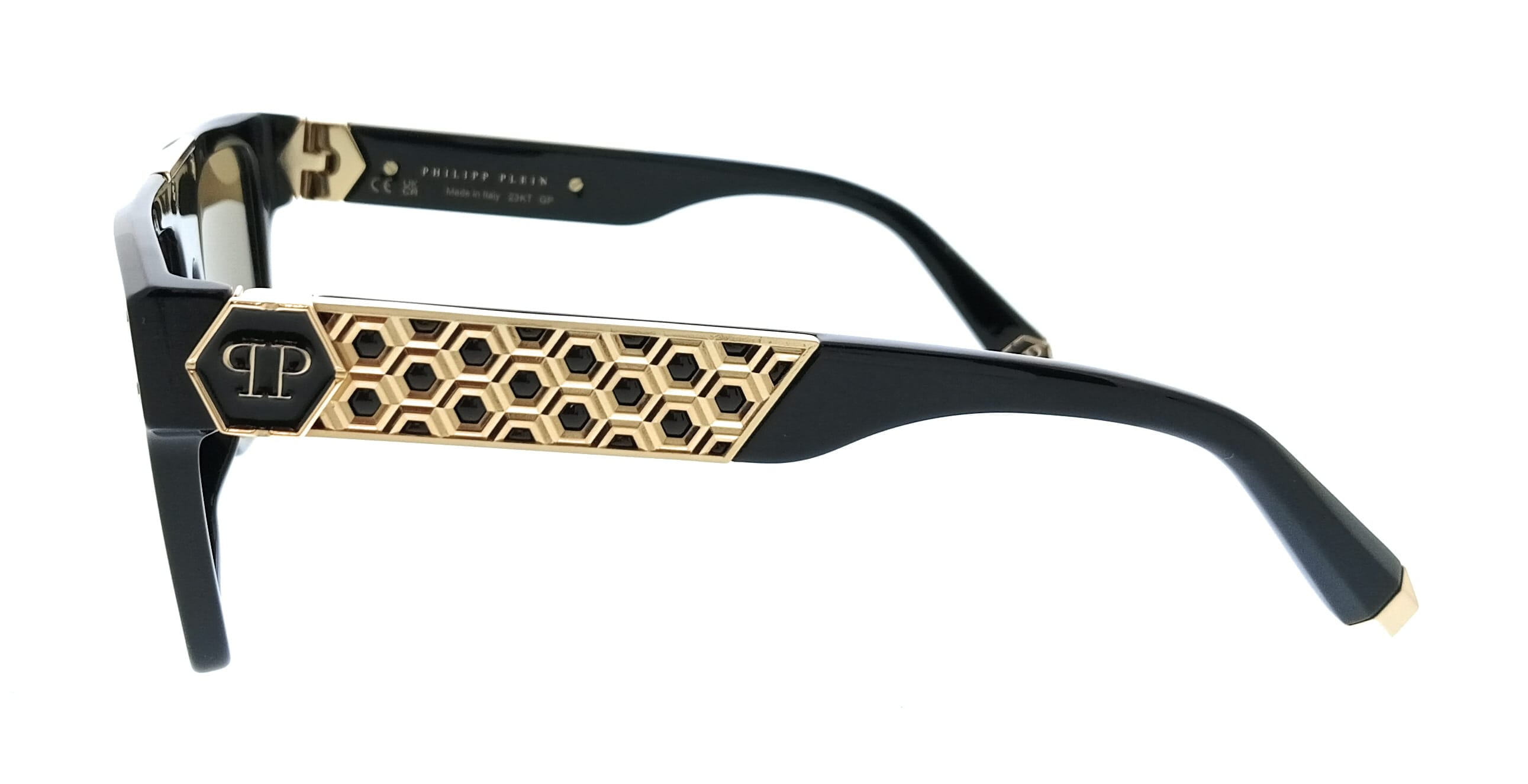 Philipp Plein SPP080 55700 g Shiny Black Square Unisex Sunglasses