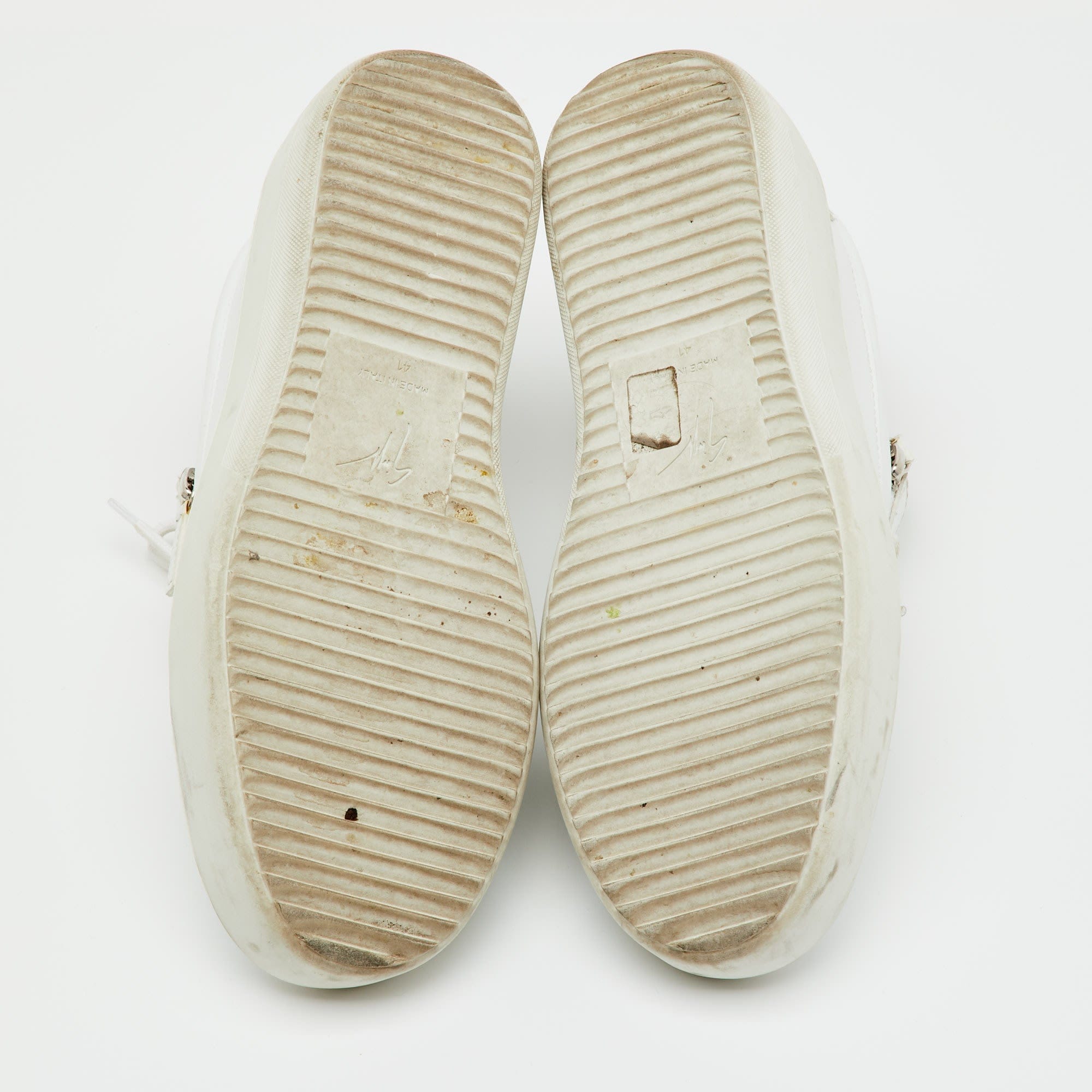 Giuseppe Zanotti White Leather Frankie Low Top Platform Sneakers
