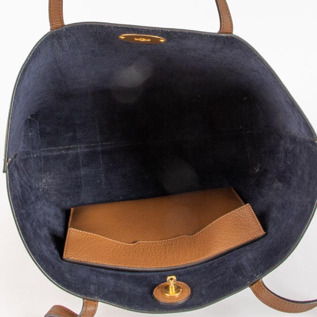 Mulberry Oak/Oxford Blue Small Classic Grain Bayswater Tote Bag