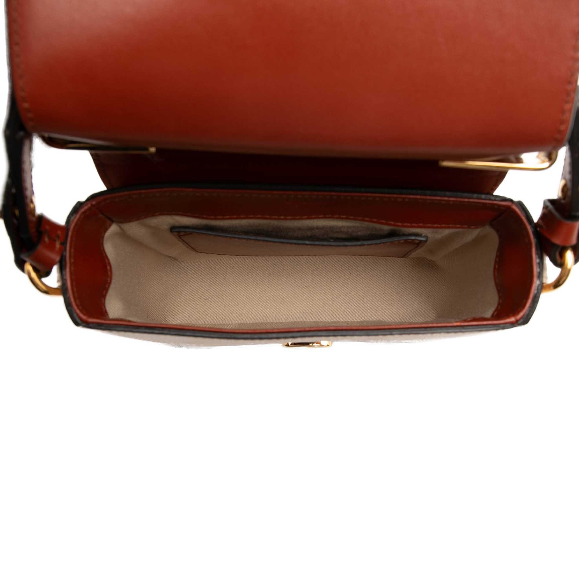 Chloé Mini Bicolor Croc Embossed Calfskin C Satchel