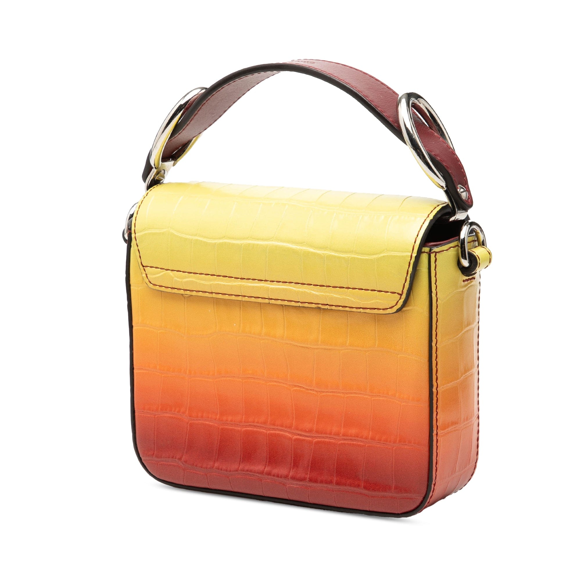 Chloé Mini Ombre Croc Embossed Leather C Satchel