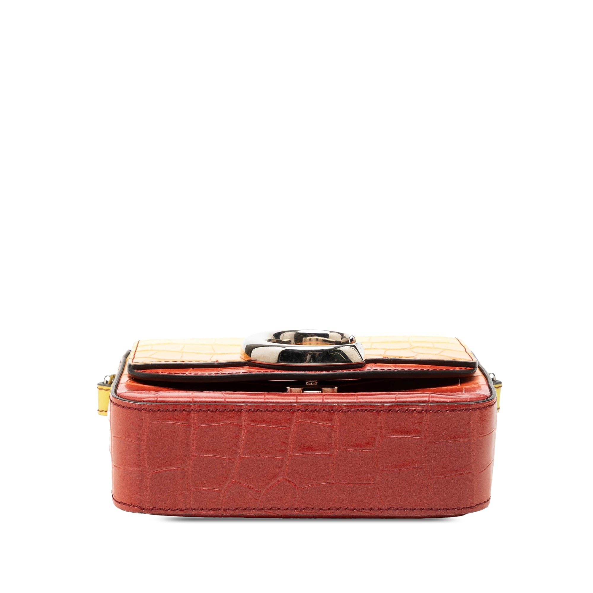 Chloé Mini Ombre Croc Embossed Leather C Satchel