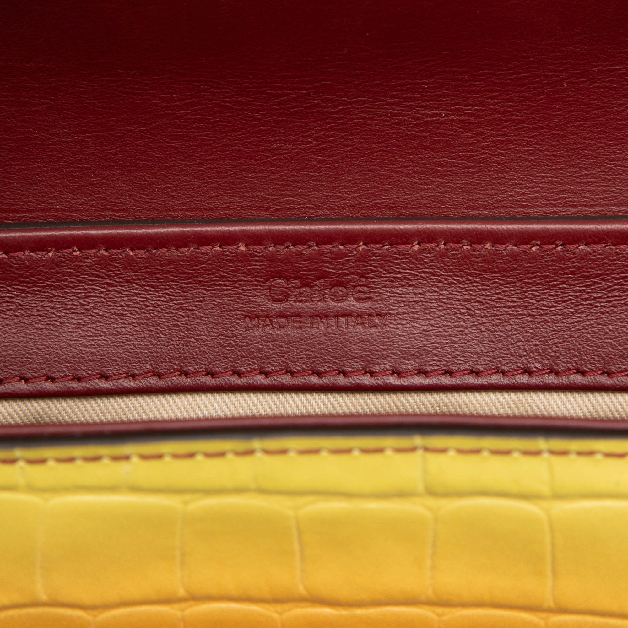 Chloé Mini Ombre Croc Embossed Leather C Satchel