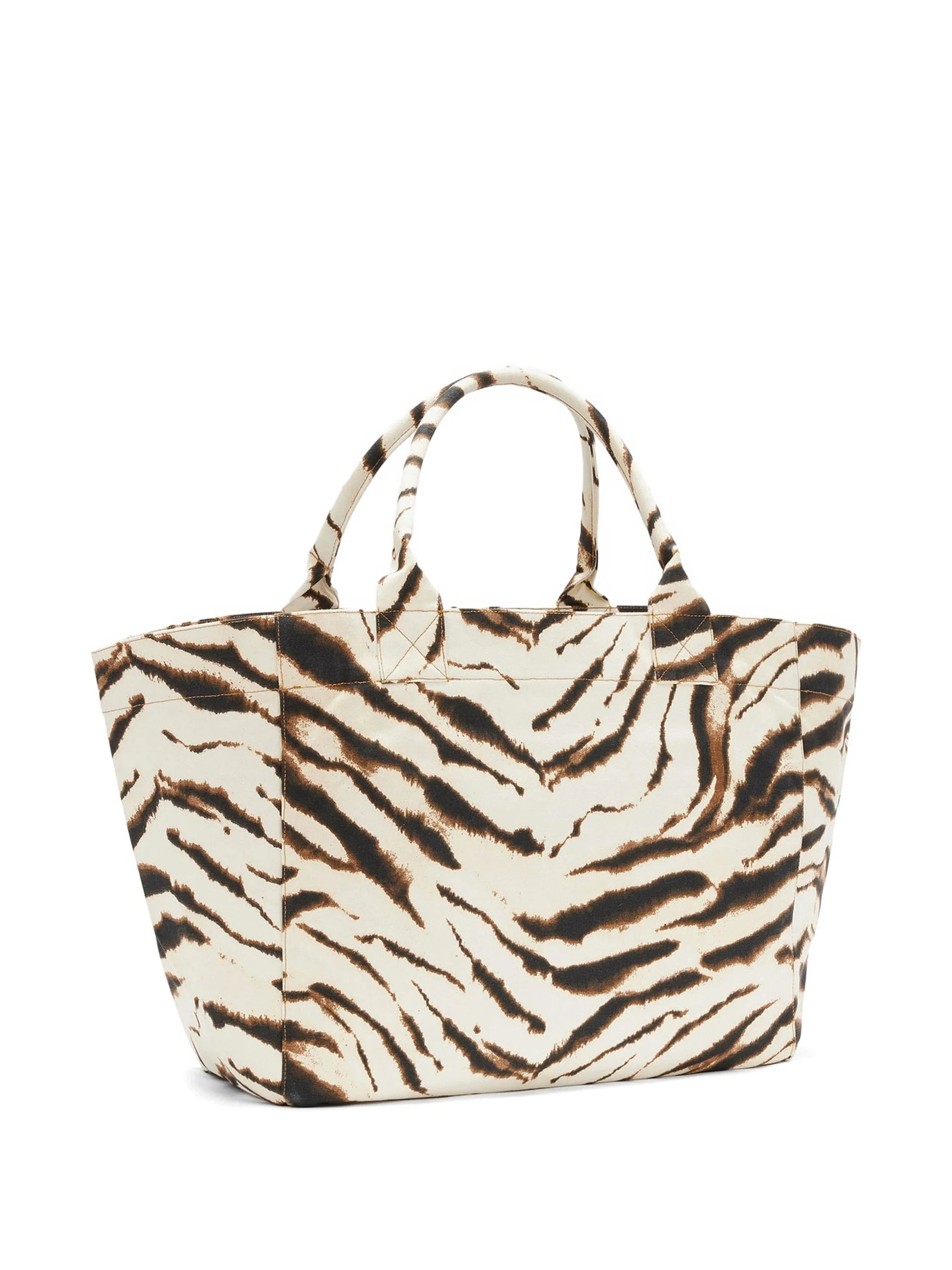 GANNI zebra - print logo - embroidered tote bag