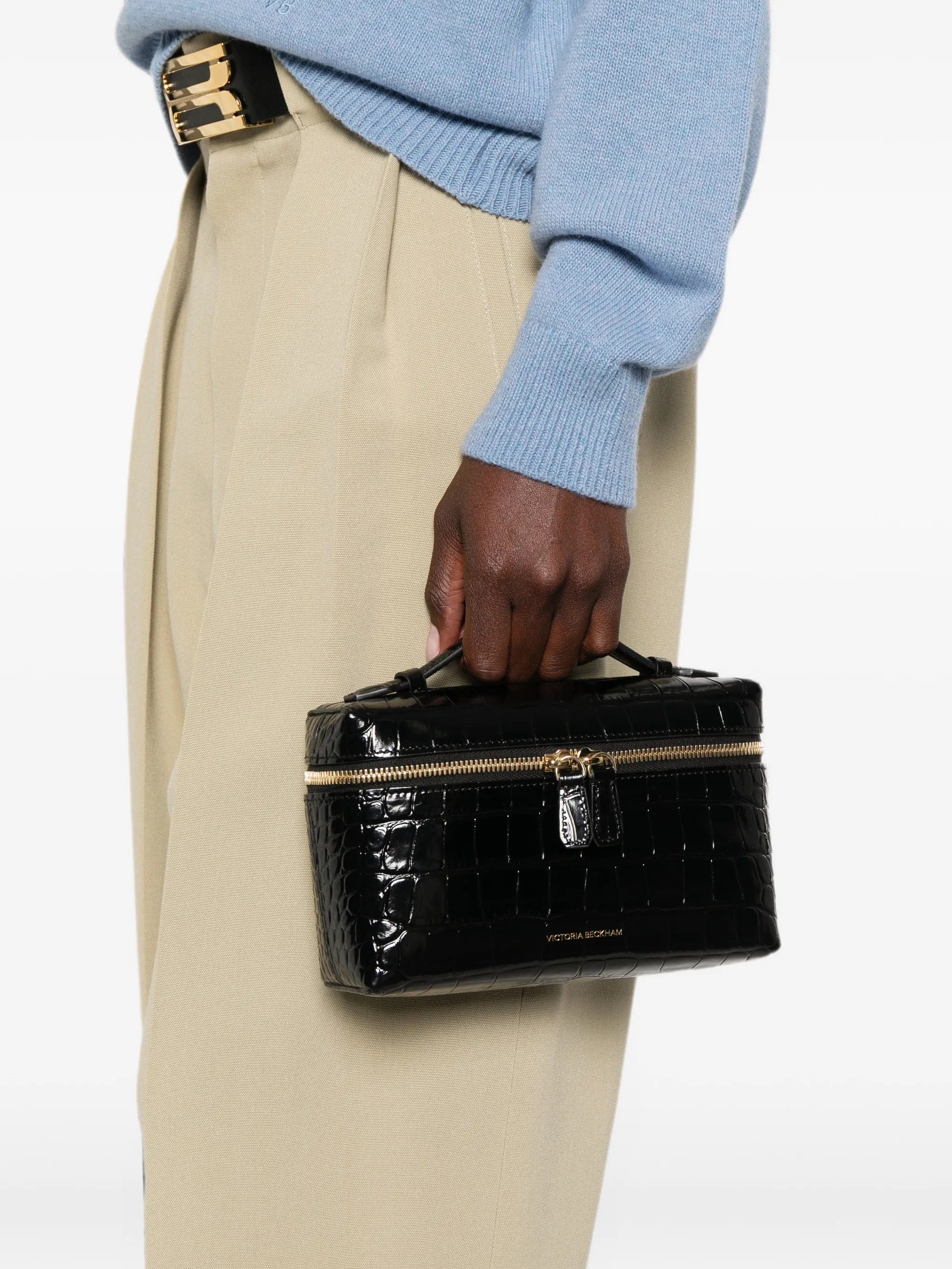 Victoria Beckham Dorian Vanity embossed - croc tote bag