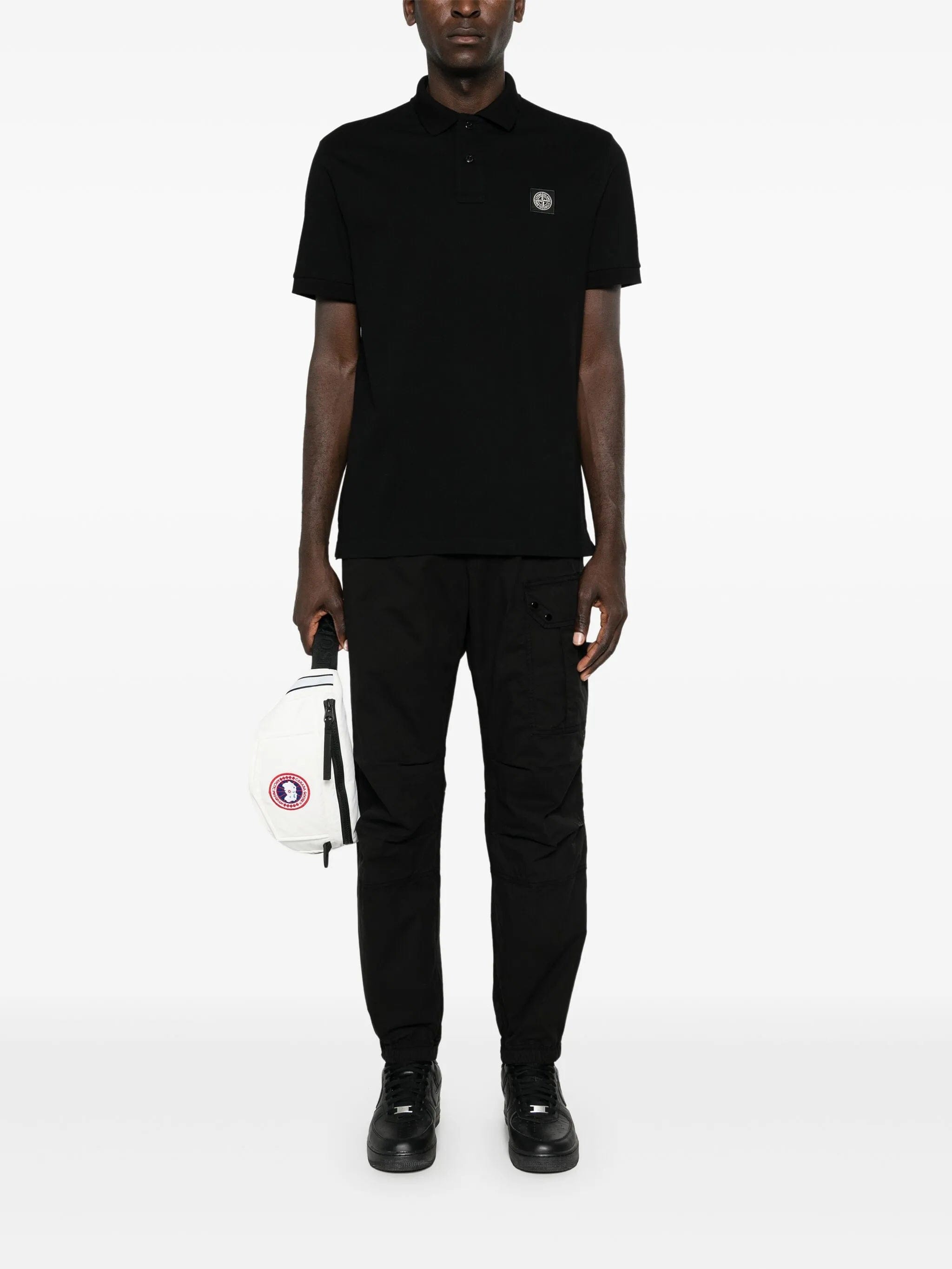 Stone Island logo - patch polo shirt