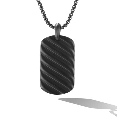 David Yurman Sculpted Cable Tag in Black Titanium