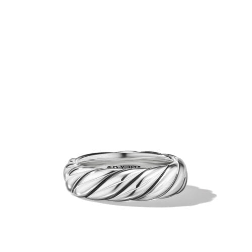 David Yurman Sculpted Cable Band Ring in Sterling Silver, Size 8