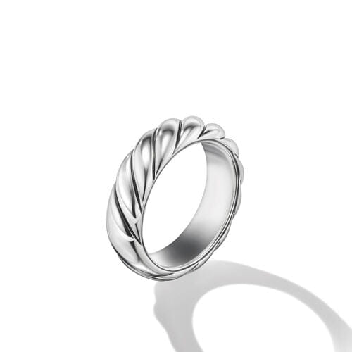 David Yurman Sculpted Cable Band Ring in Sterling Silver, Size 8