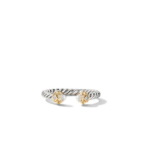 David Yurman Renaissance Ring with Pearls, 14K Yellow Gold and Diamonds, Size 7
