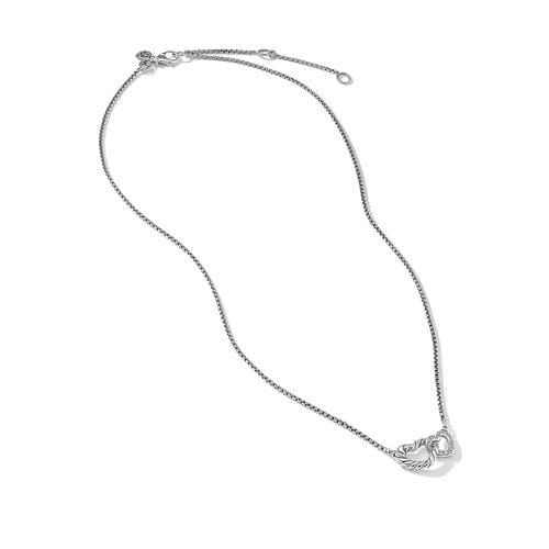 David Yurman Cable Collectibles Double Heart Necklace with Pavé Diamonds