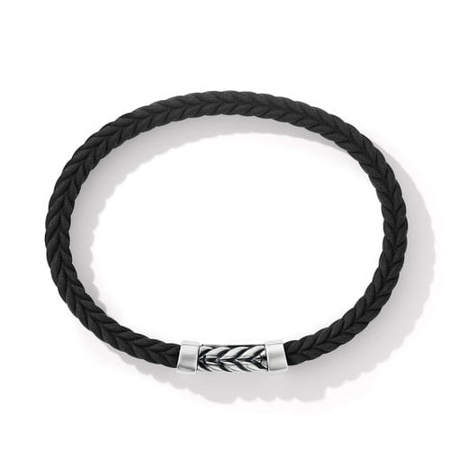 David Yurman Chevron Black Rubber Bracelet, 6 mm