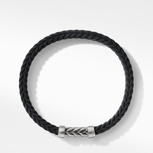 David Yurman Chevron Black Rubber Bracelet, 6 mm