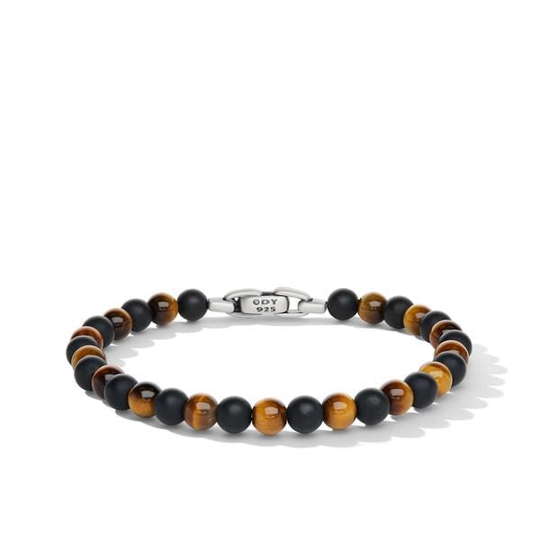 David Yurman Spiritual Beads Alternating Bracelet with Black Onyx & Tiger's Eye, Size Medium