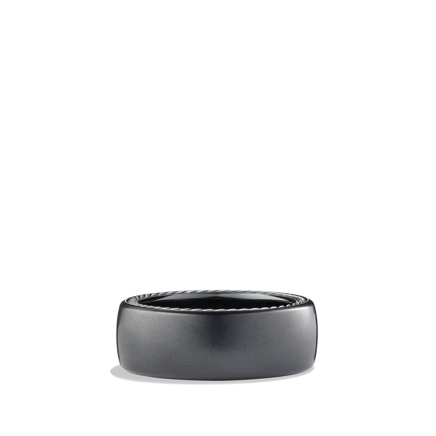David Yurman Streamline® Wide Band Ring with Black Titanium, Size 11.5