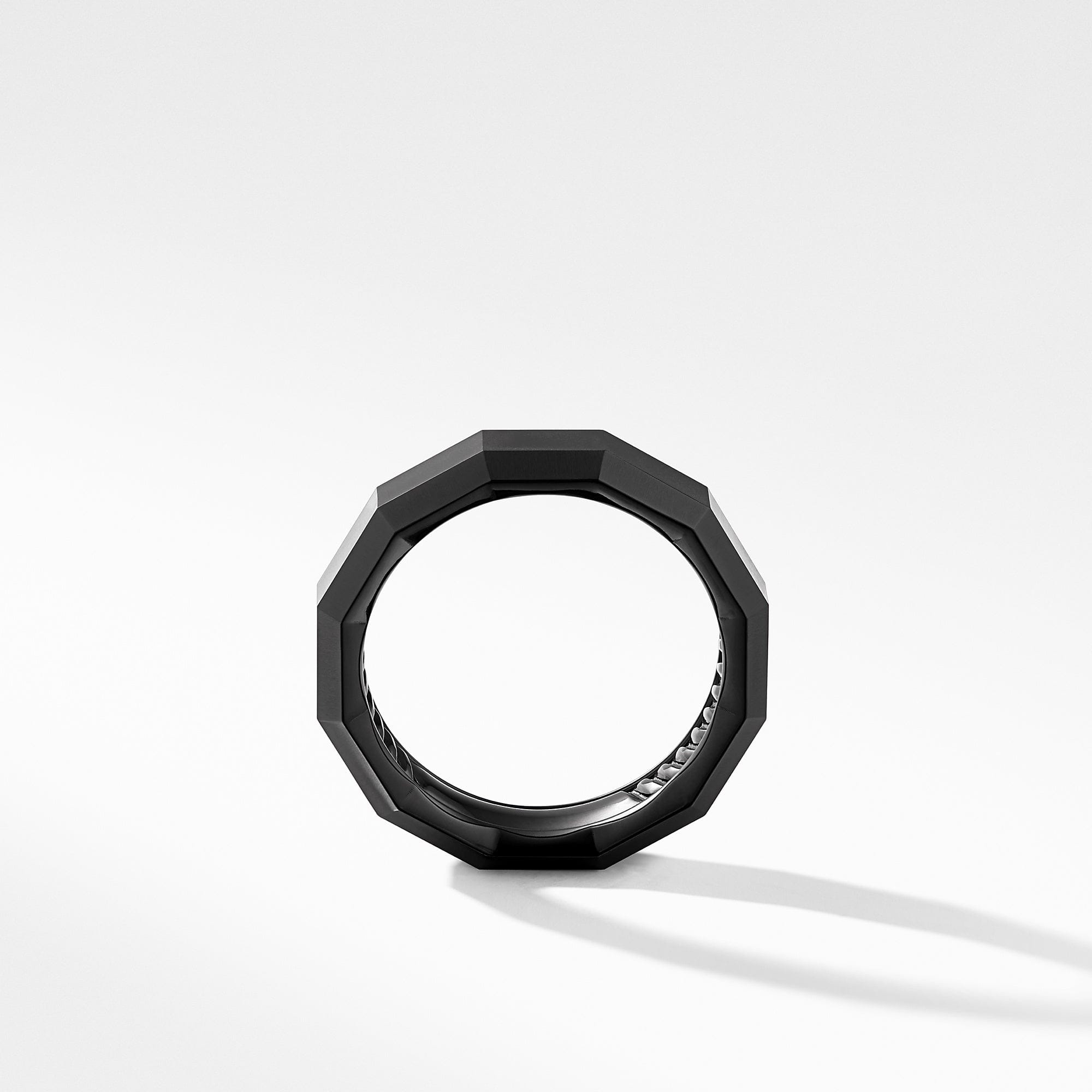 David Yurman Faceted Band Ring in Black Titanium, Size 10