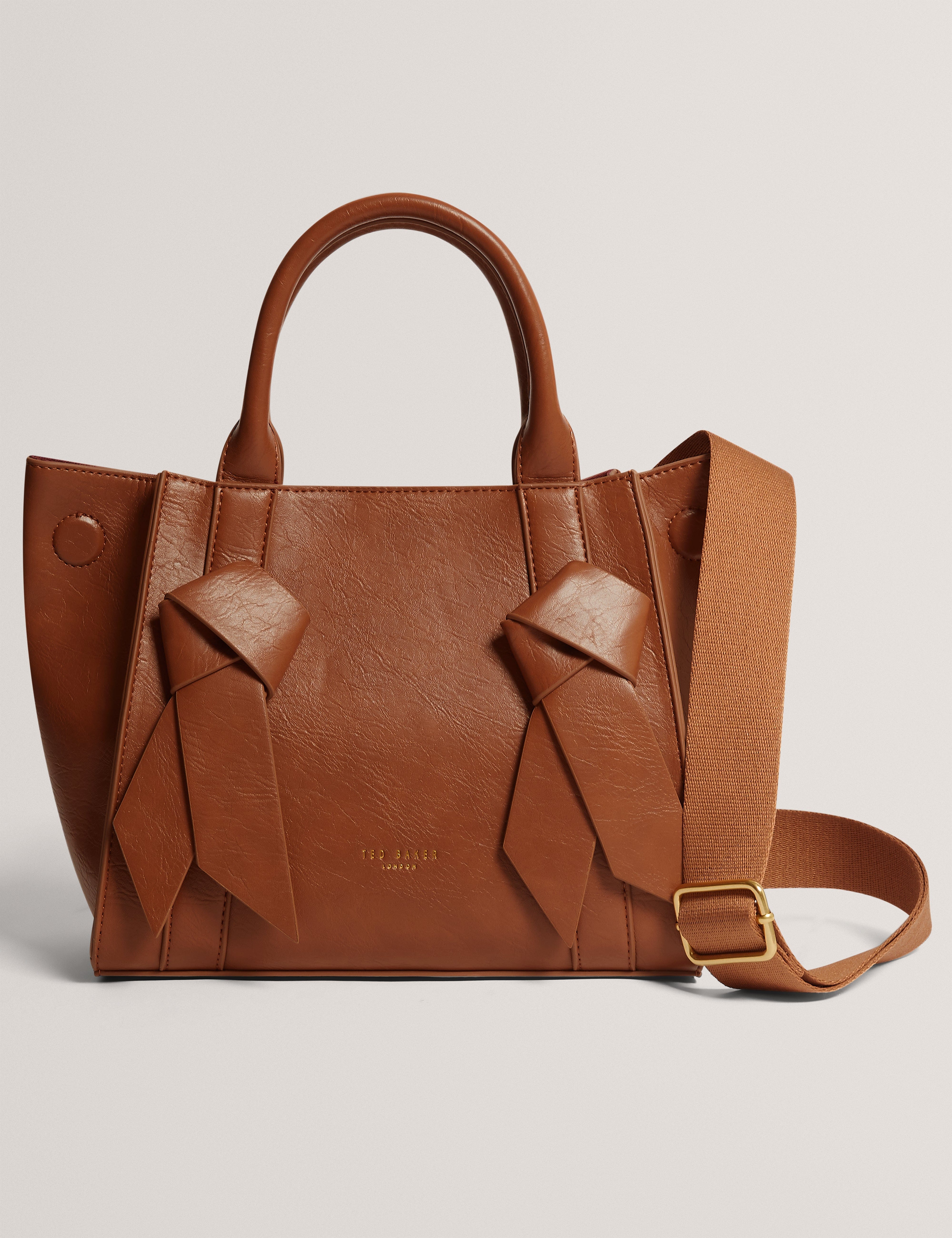Knot Saniee Knot Bow Medium Tote Bag Tan