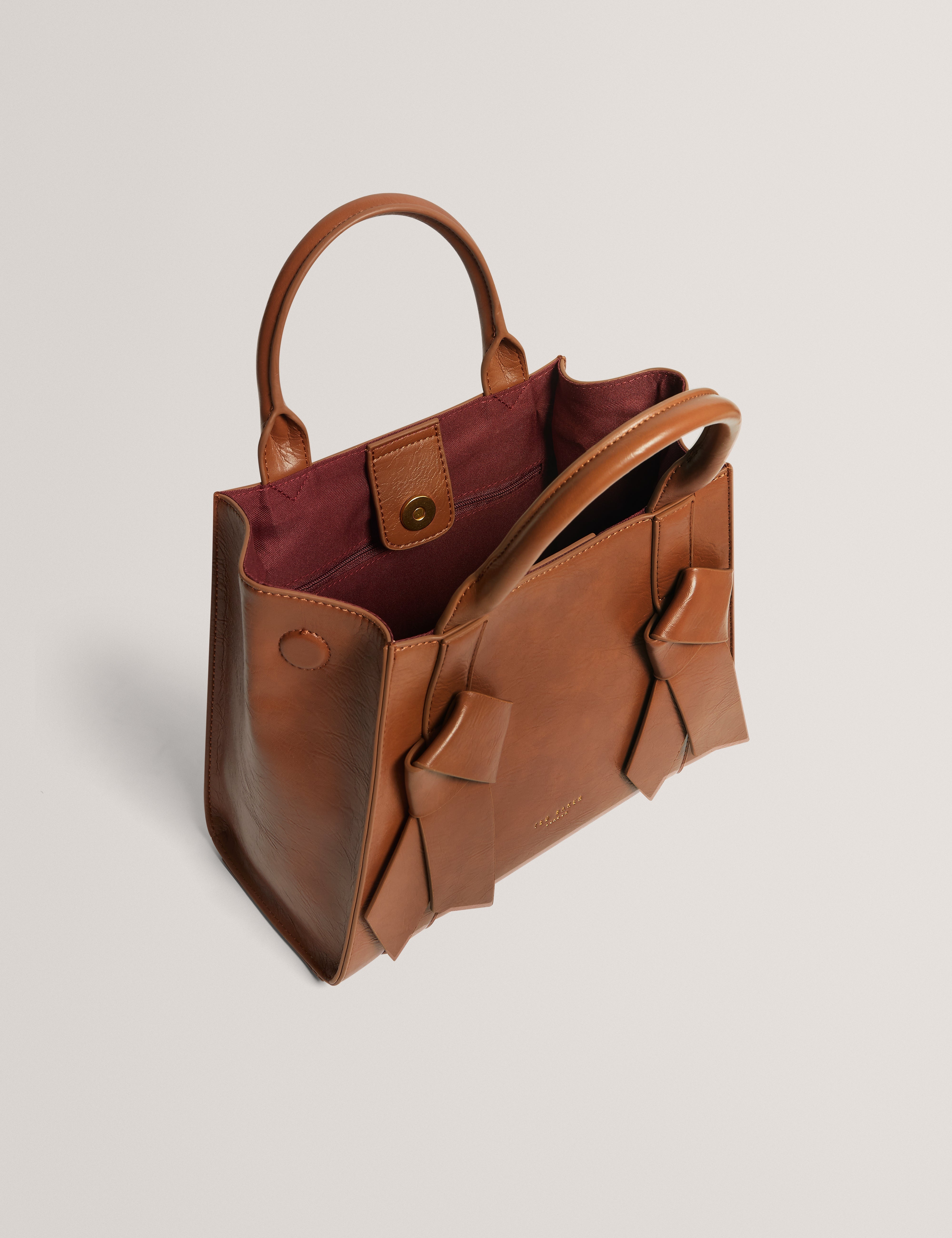 Knot Saniee Knot Bow Medium Tote Bag Tan