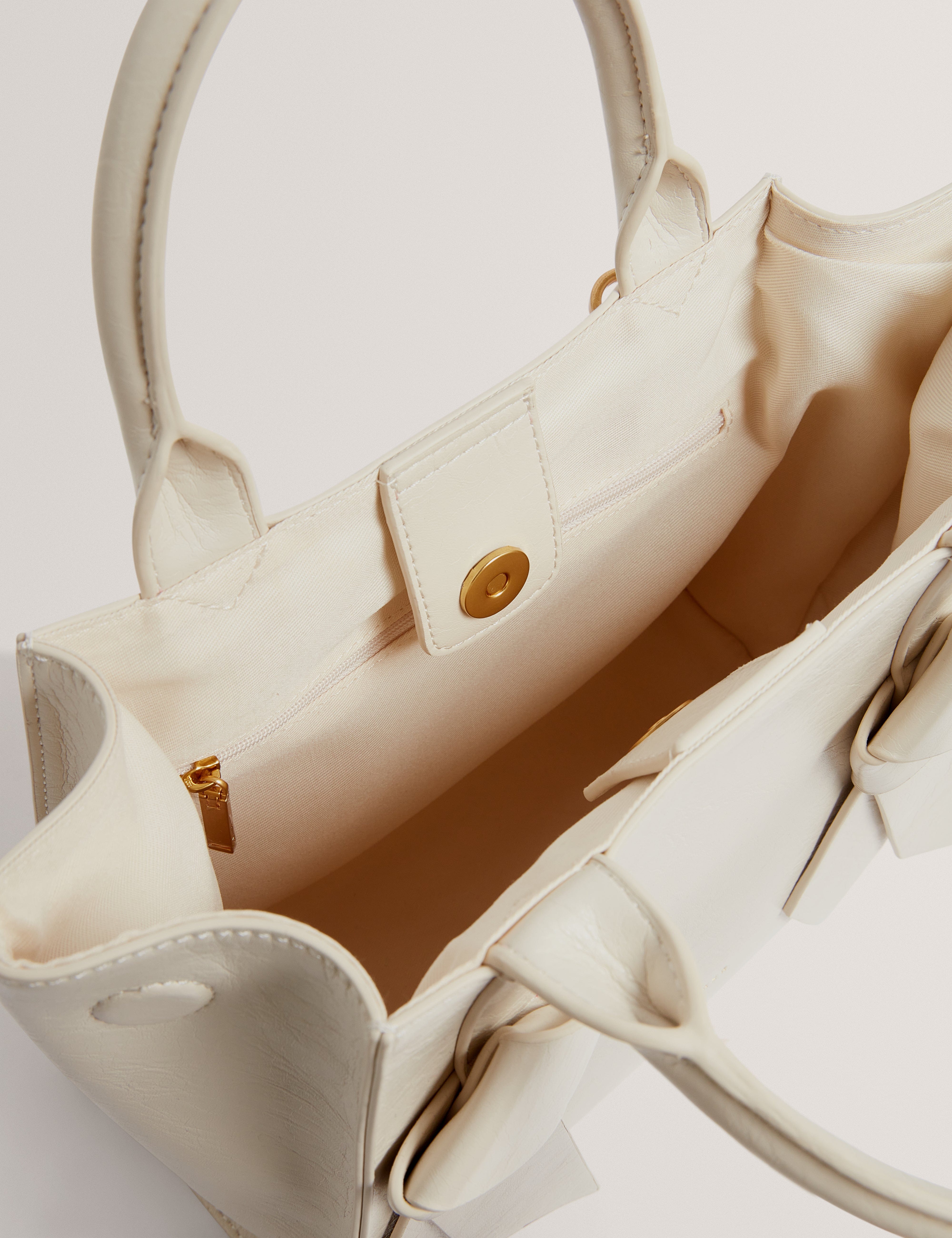 Knot Saniee Knot Bow Medium Tote Bag Ivory