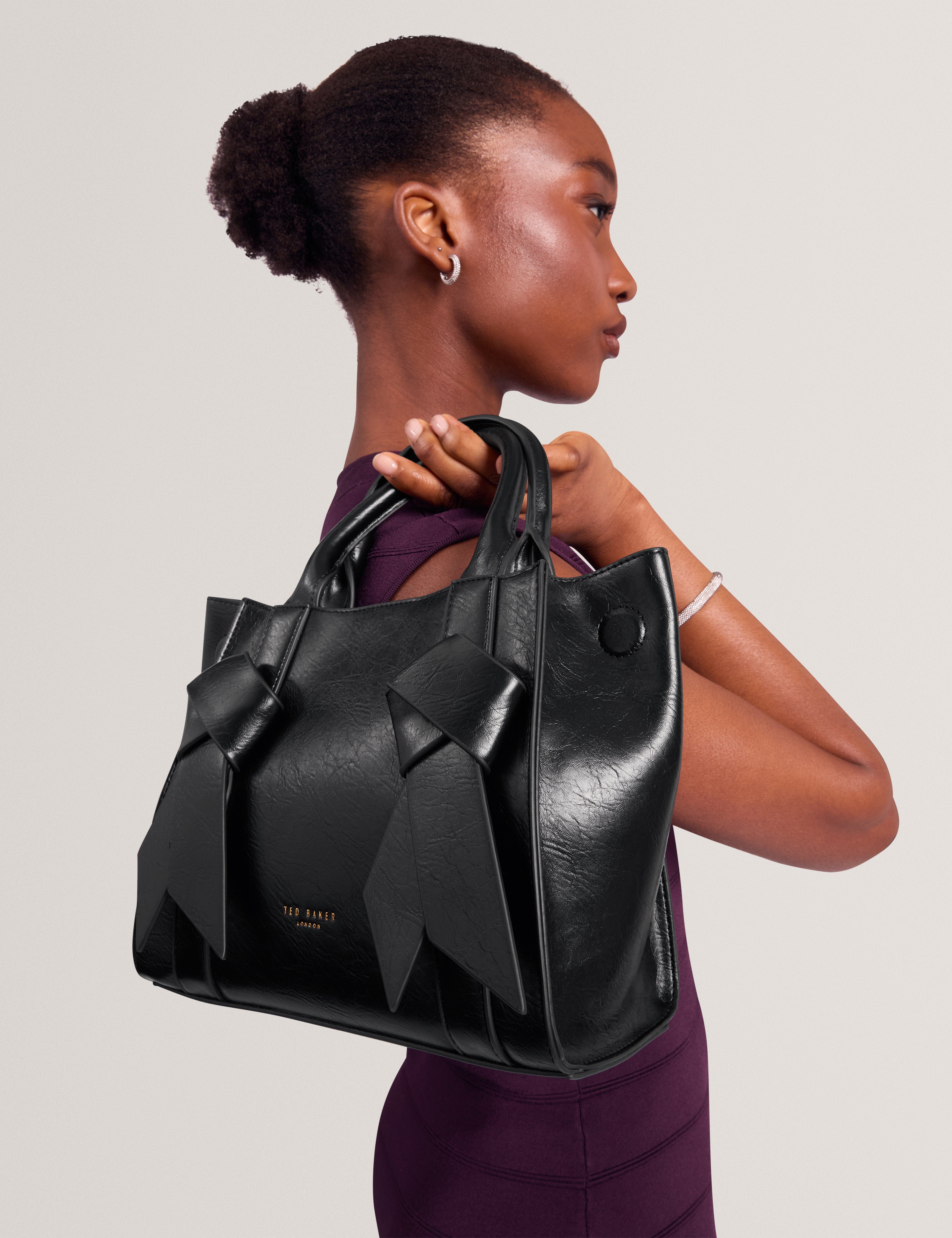 Knot Saniee Knot Bow Medium Tote Bag Black