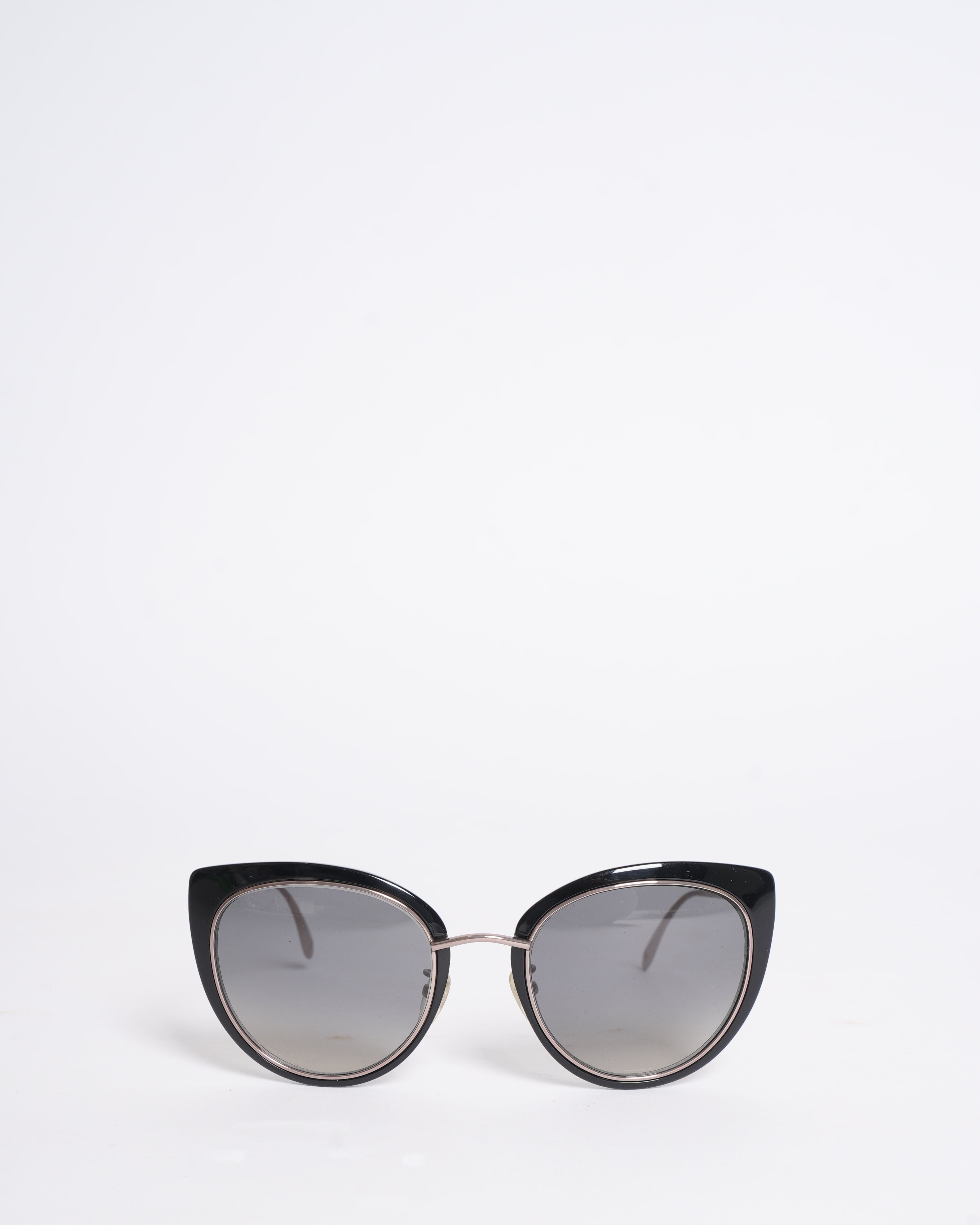 Carolina Herrera Black & Silver - Rimmed Sunglasses